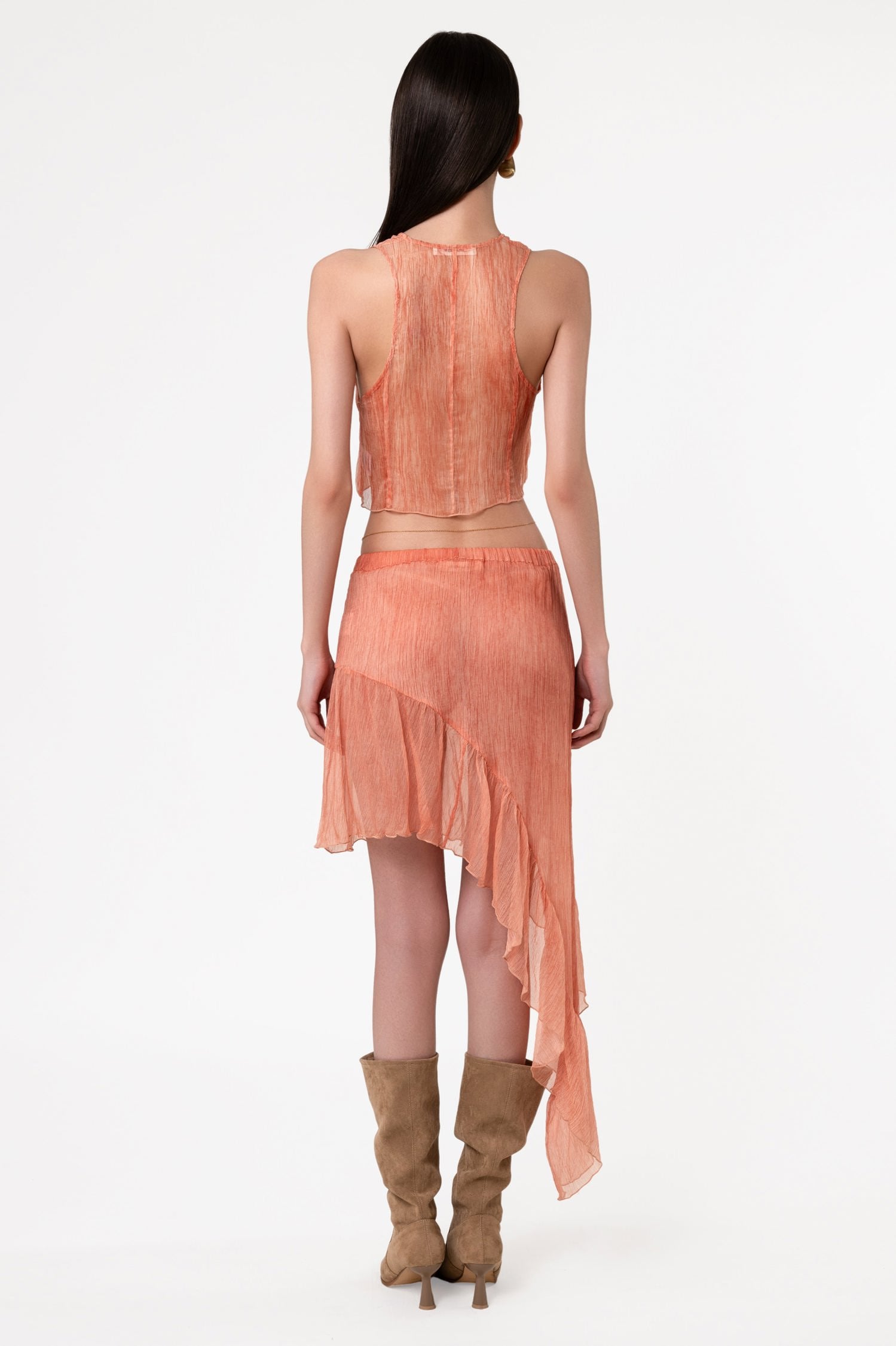 Springs Ruffle Silk Skirt