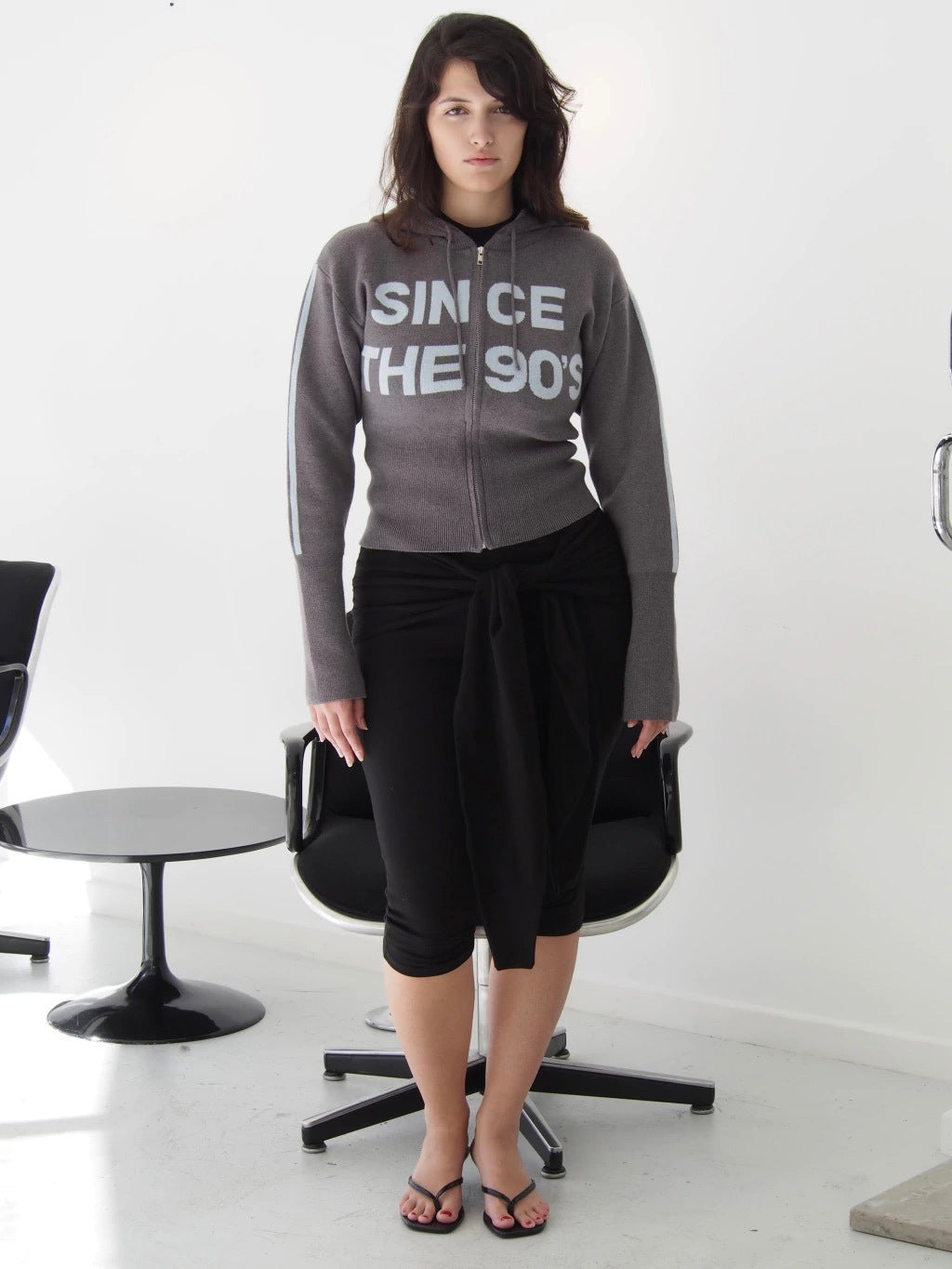 SWEATER SINCE THE 90'S - GREY WITH LIGHT BLUE LETTERS