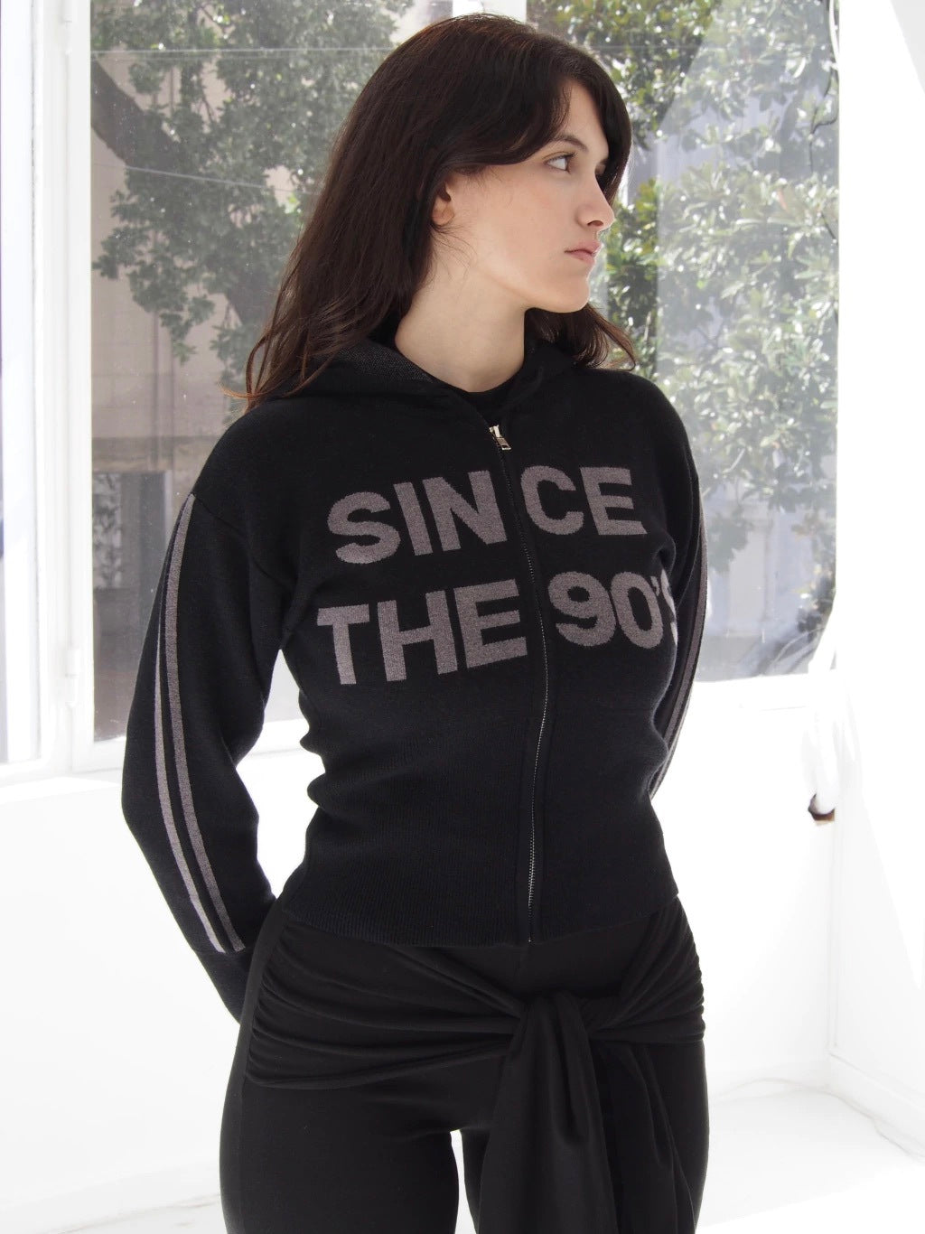 SWEATER SINCE THE 90'S - BLACK WITH GREY LETTERS