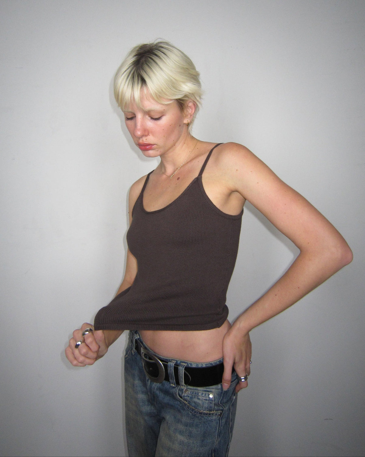 SHIFT knit tank - chocolate