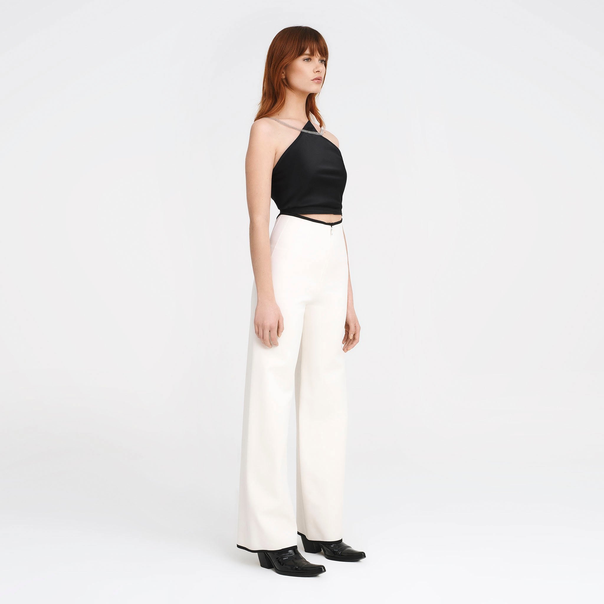 V-Back Trousers in White