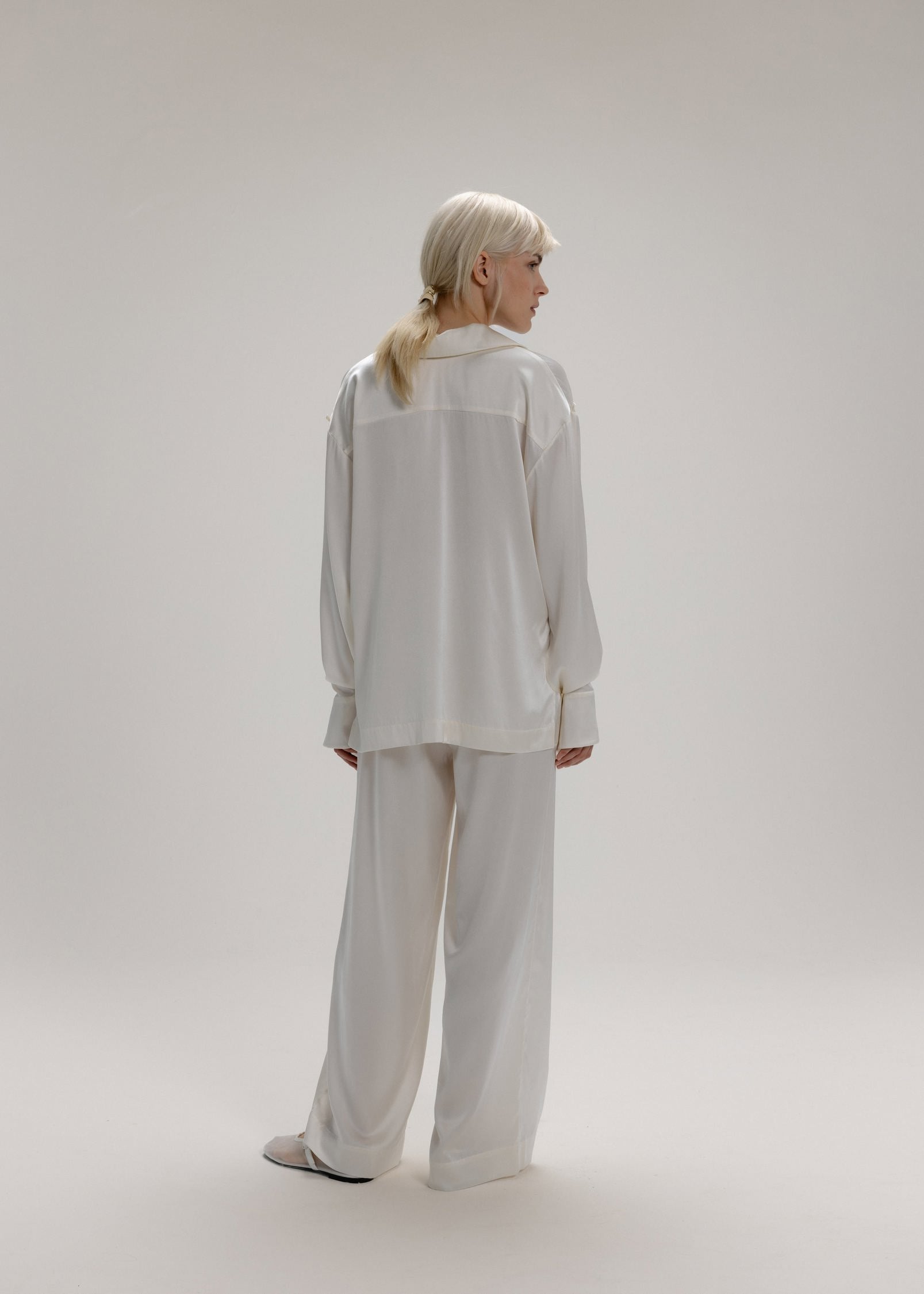 The Signature Silk Shirt in Milk White