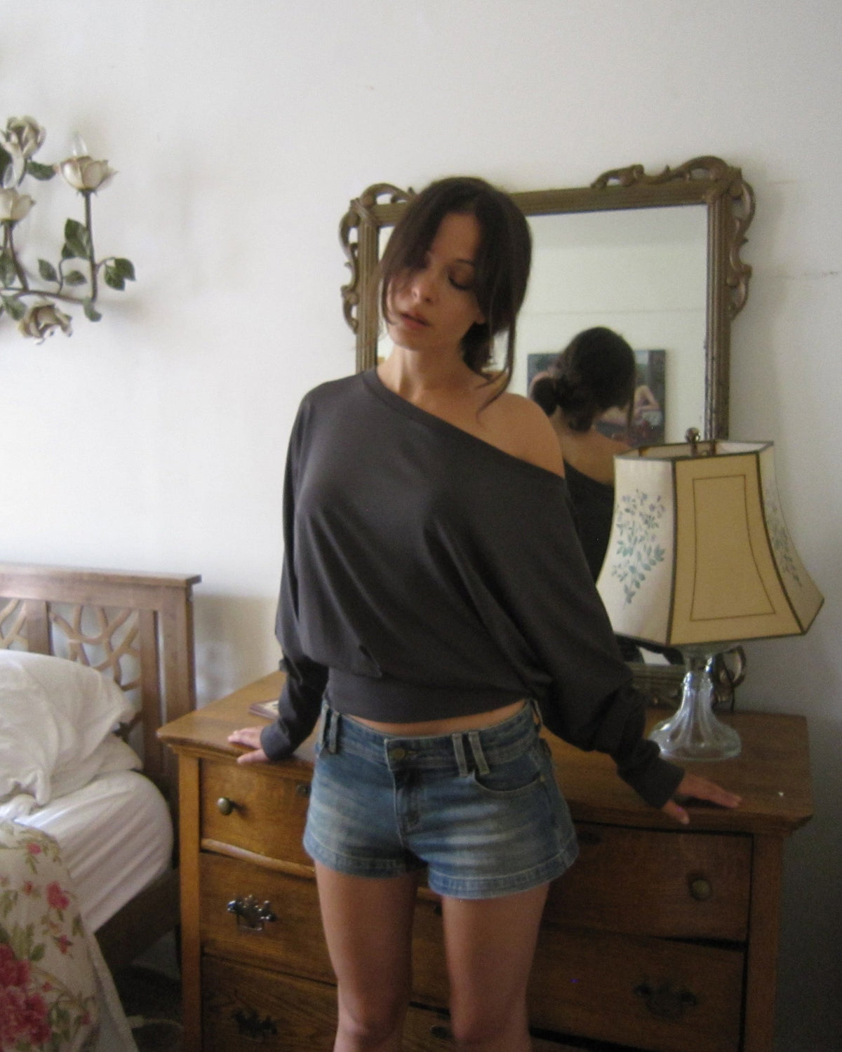 CARMEN top - charcoal