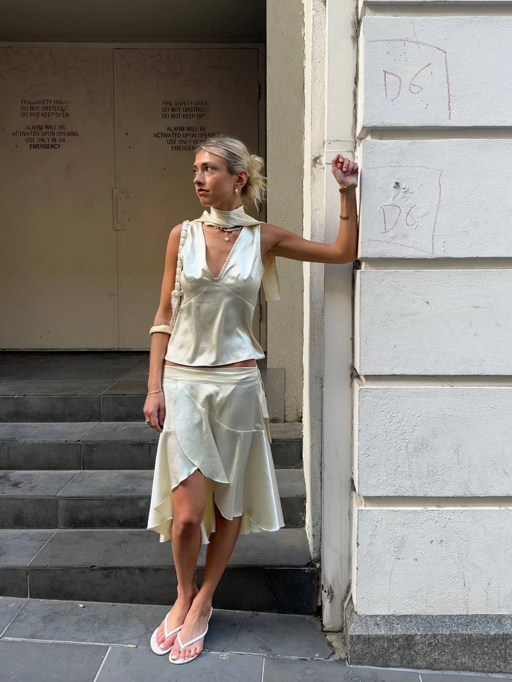 TAORMINA TOP + SCARF (sand)