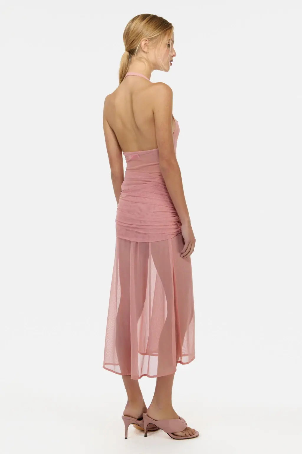 halter mesh dress