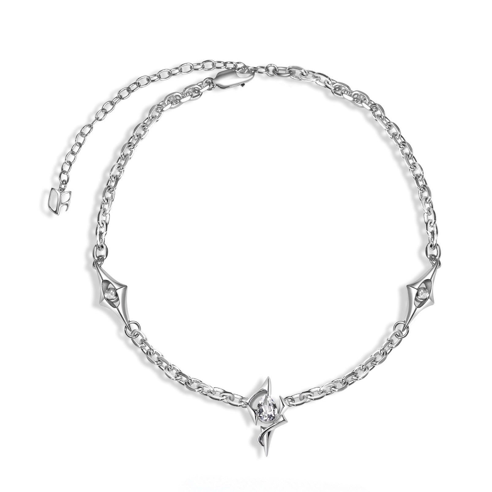 Crux Necklace | Silver & Clear Quartz