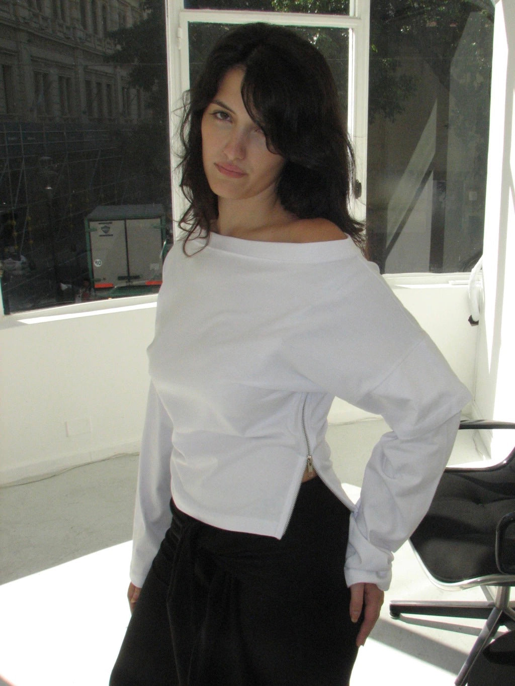REMERA ONE ZIP - LONG SLEEVE - WHITE