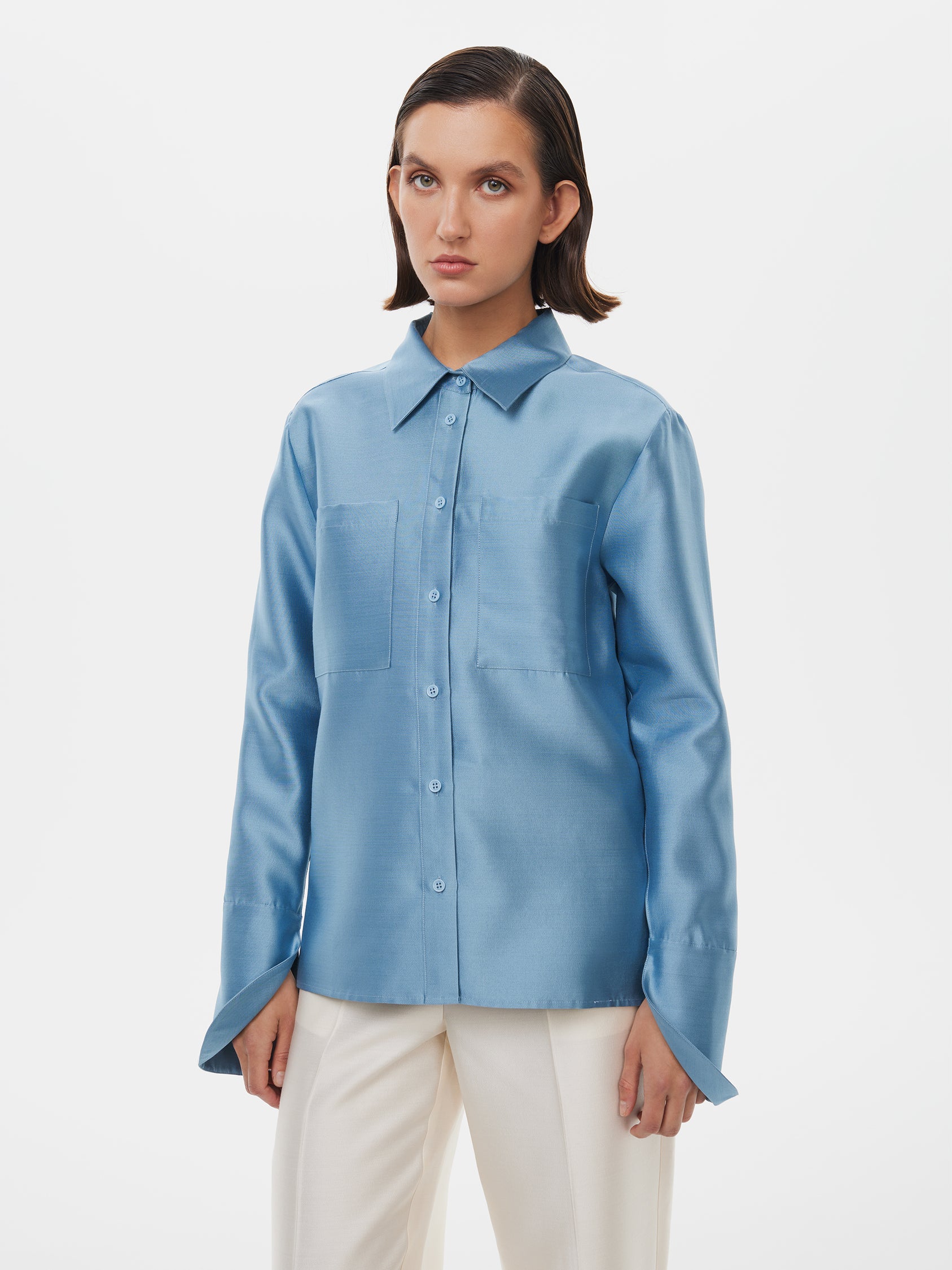 Calla Shirt in Steel Blue