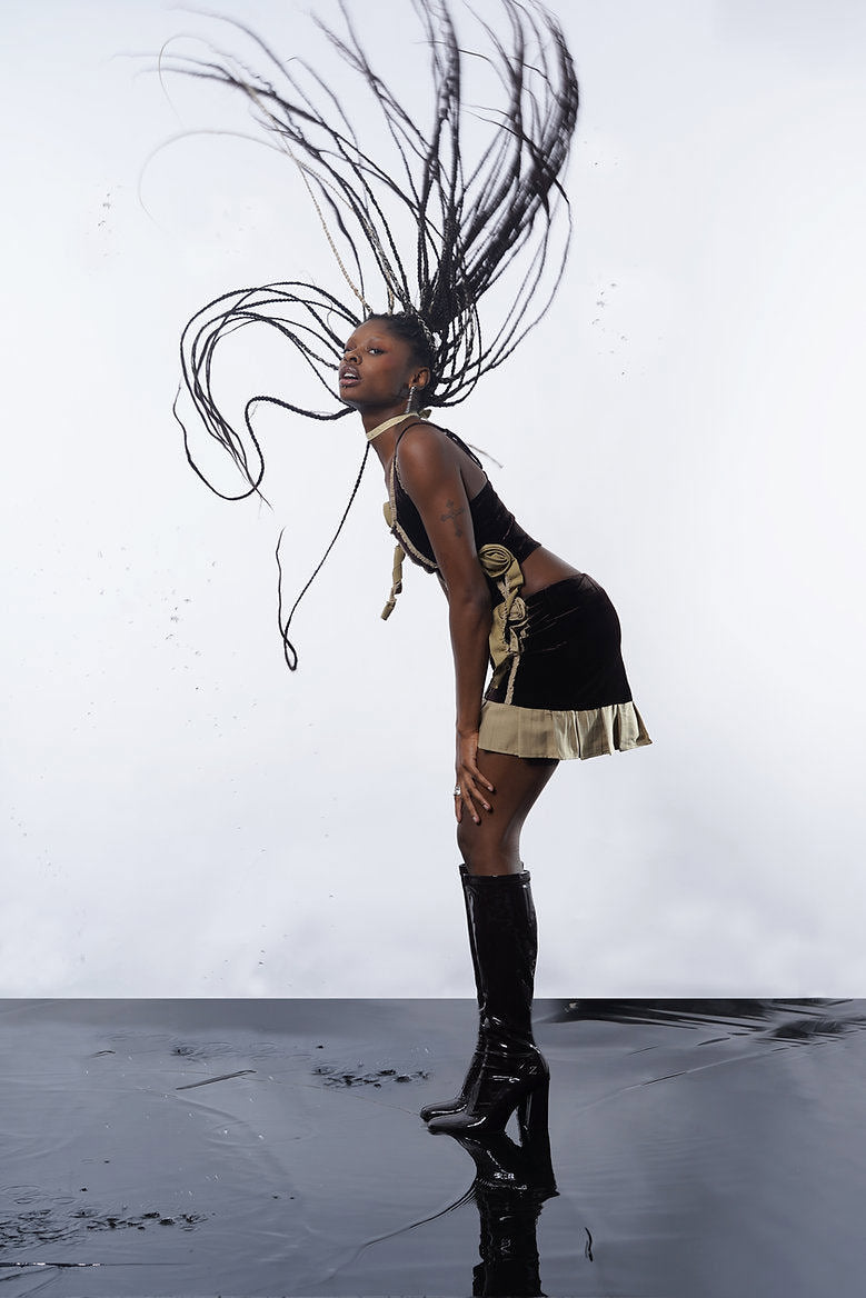 Rose Drop Velvet Skirt