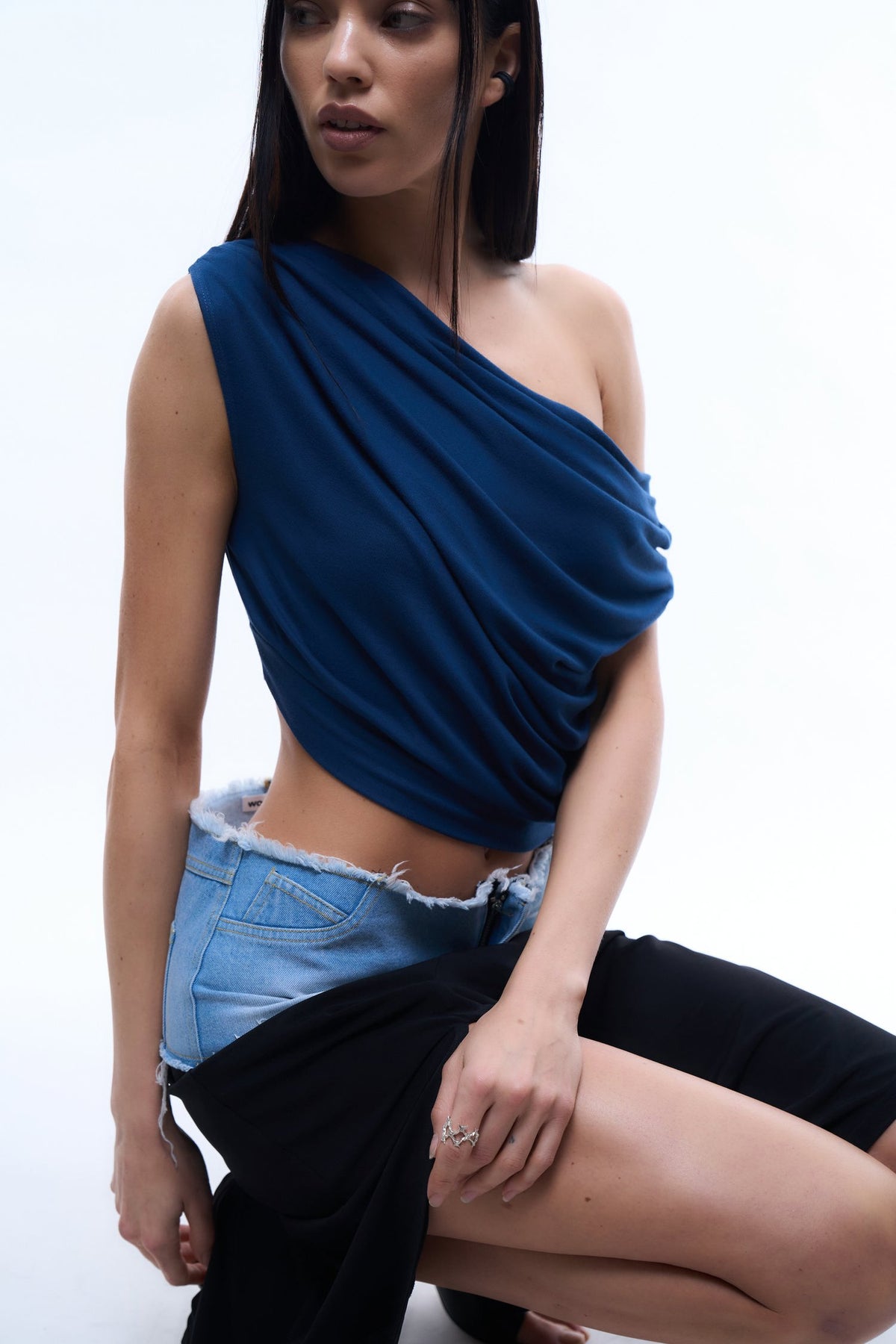 RIPPLE TOP IN BLUE