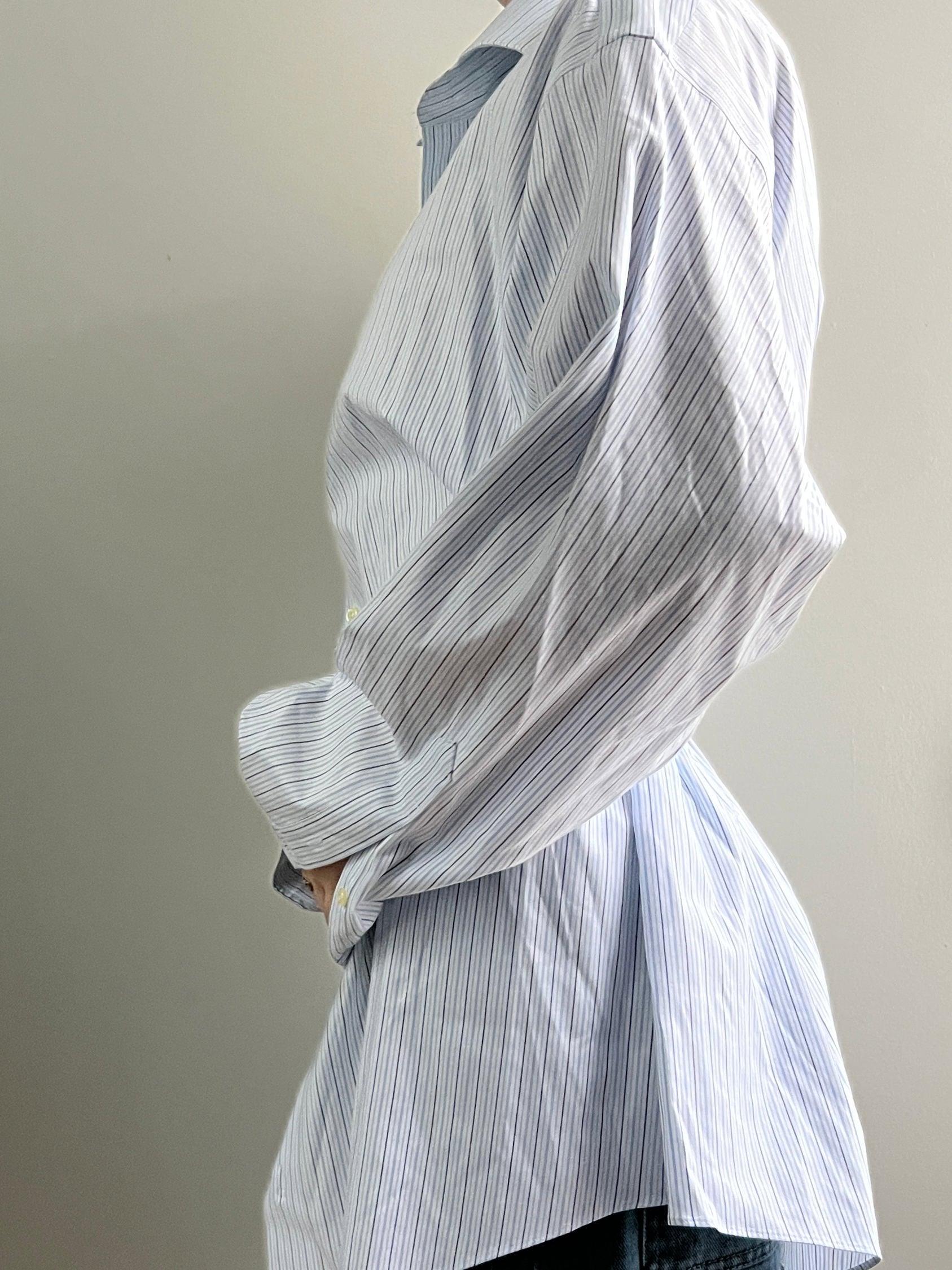 Stretch Waist Button Down- Spring Stripe