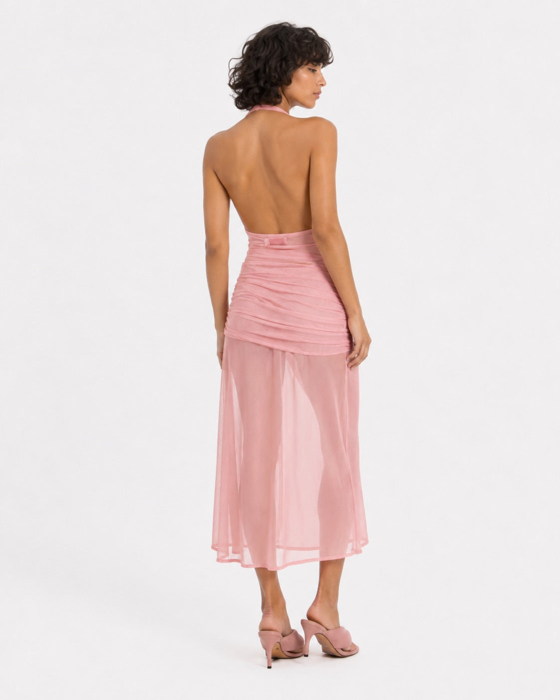 halter mesh dress