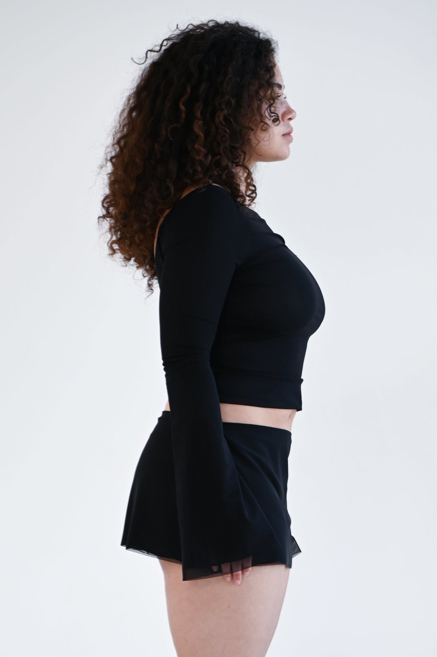 The Jane Top in Black Mesh