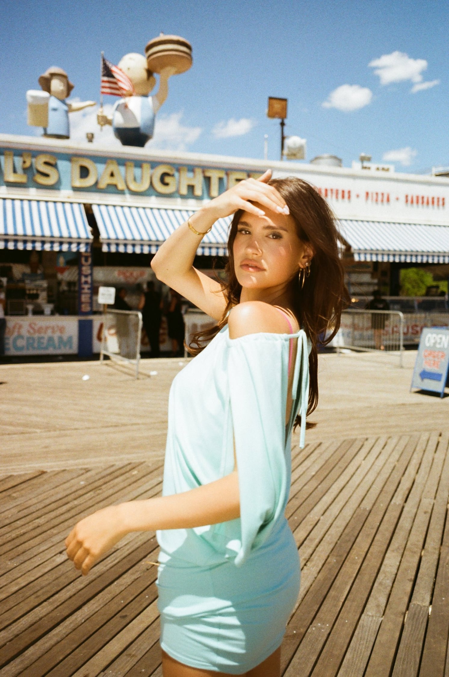 Julia Short Sleeve Dress in Aquamarine