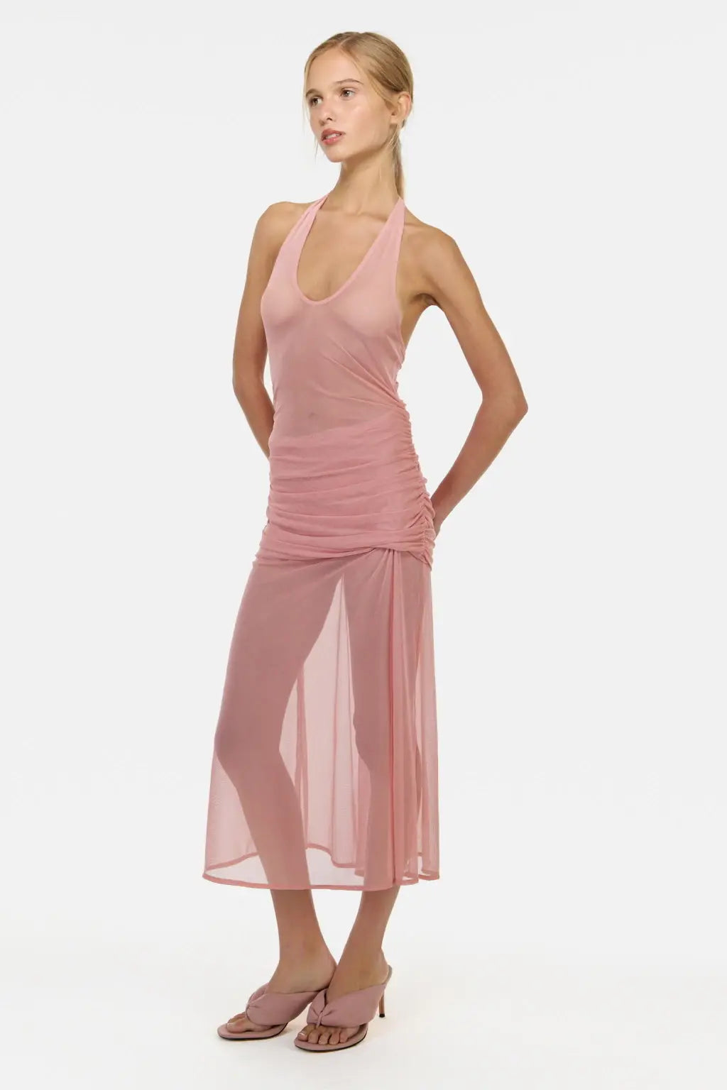 halter mesh dress