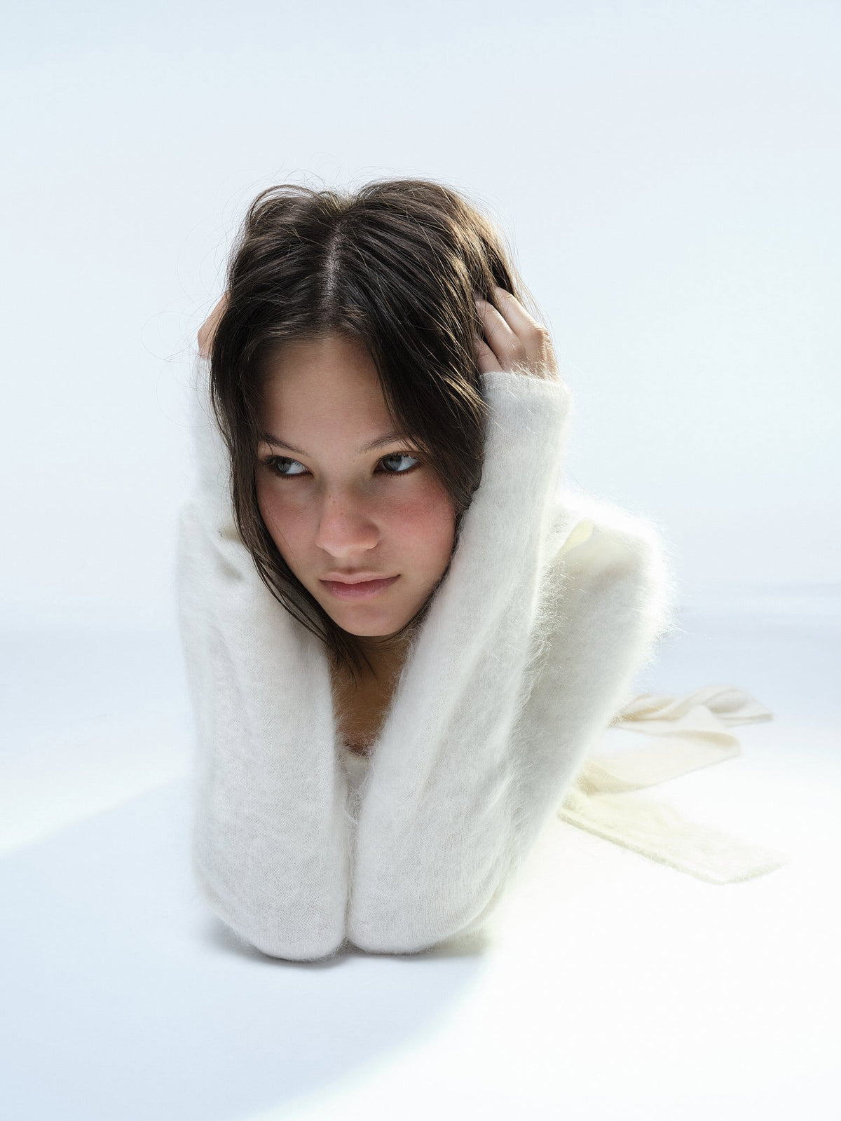 Hairy Cashmere Sleeves - Milk