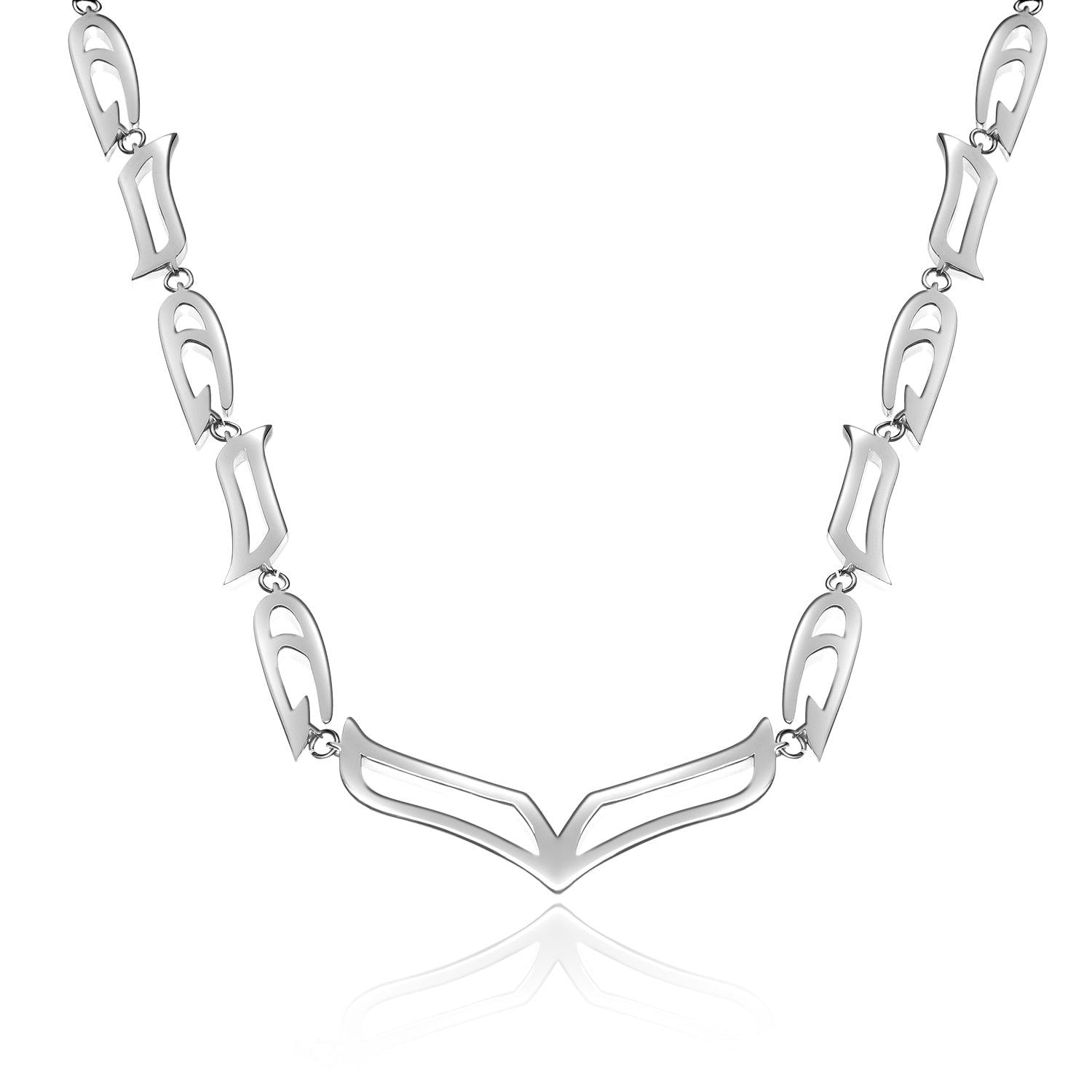 My Heart Soars|Chunky V-Link Silver Necklace