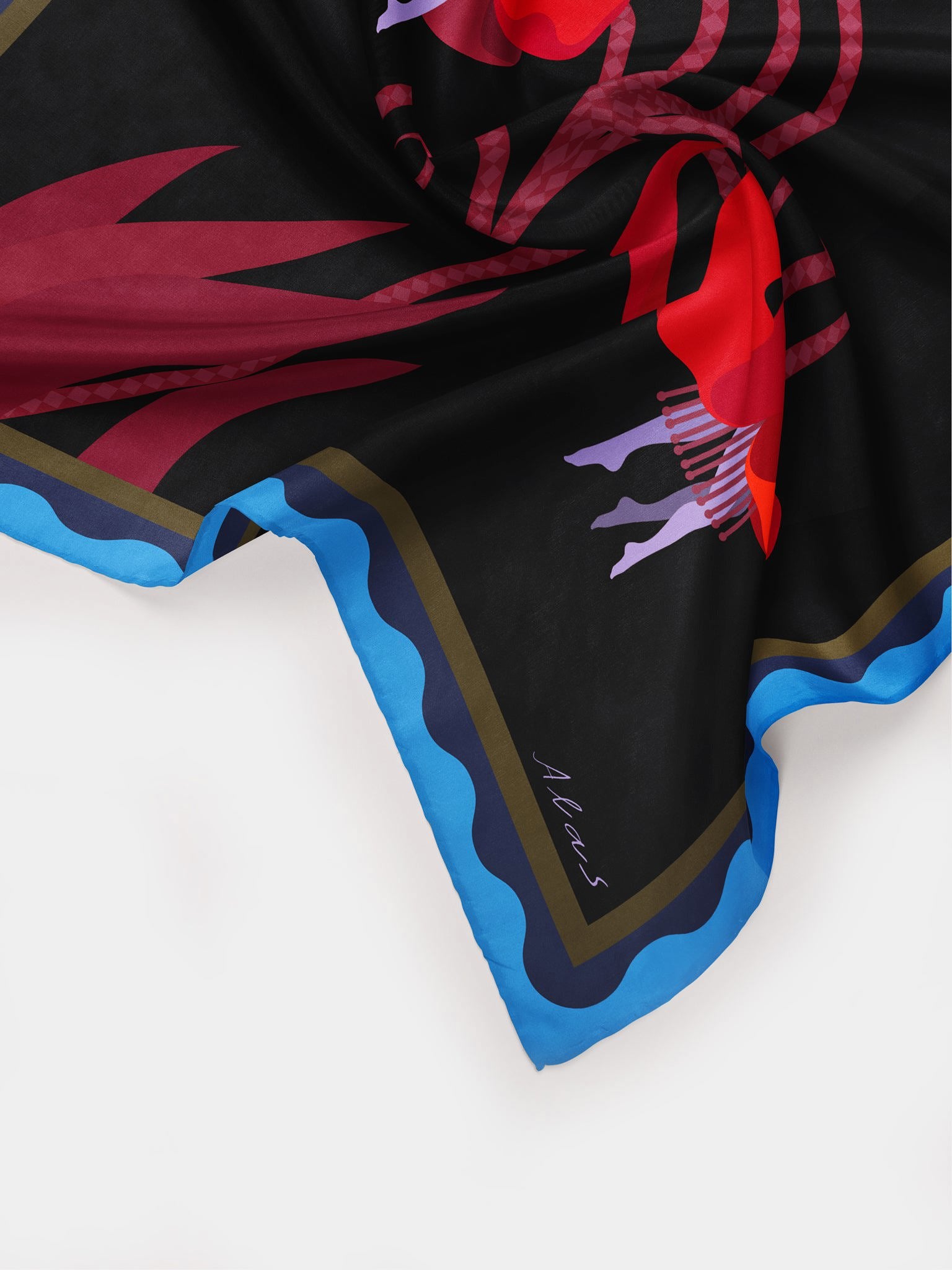 Medium Silk Scarf 'LATE BLOOMER'