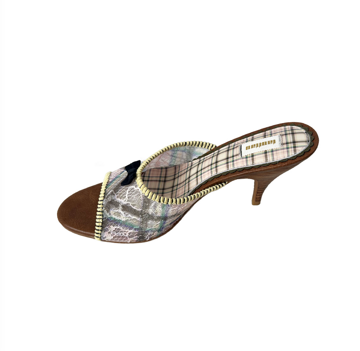 Lace Sandals with Bow Dollhouse Plaid