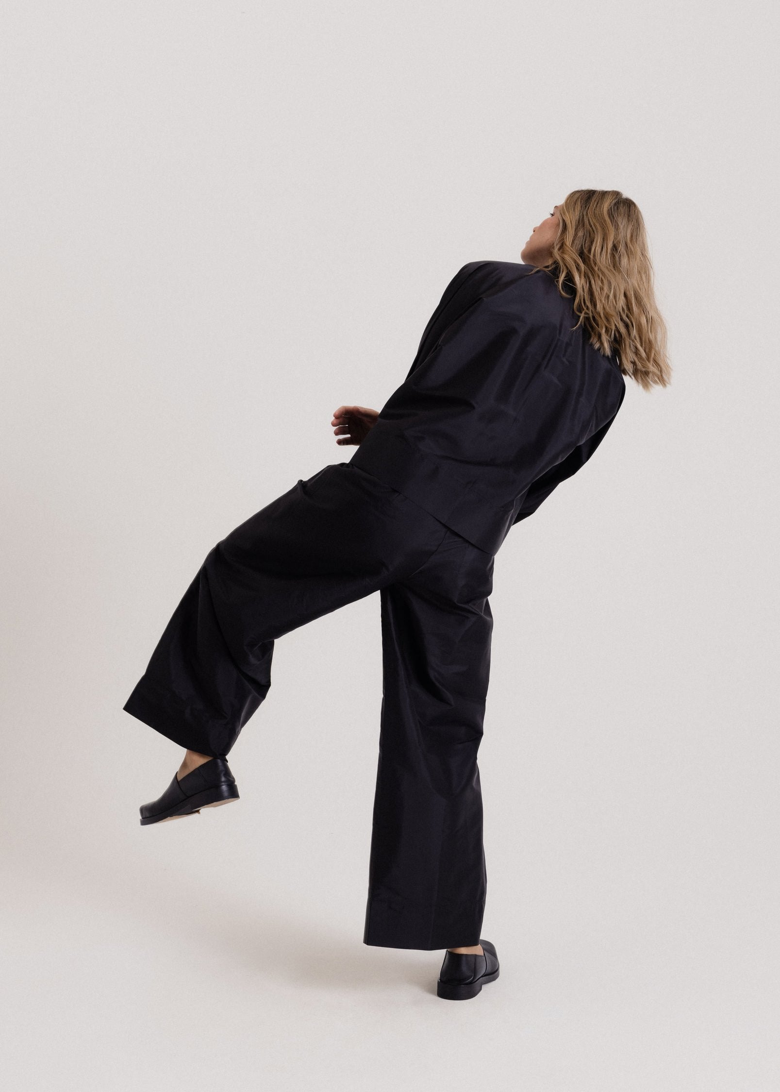 Taffeta Kimono Jacket in Black