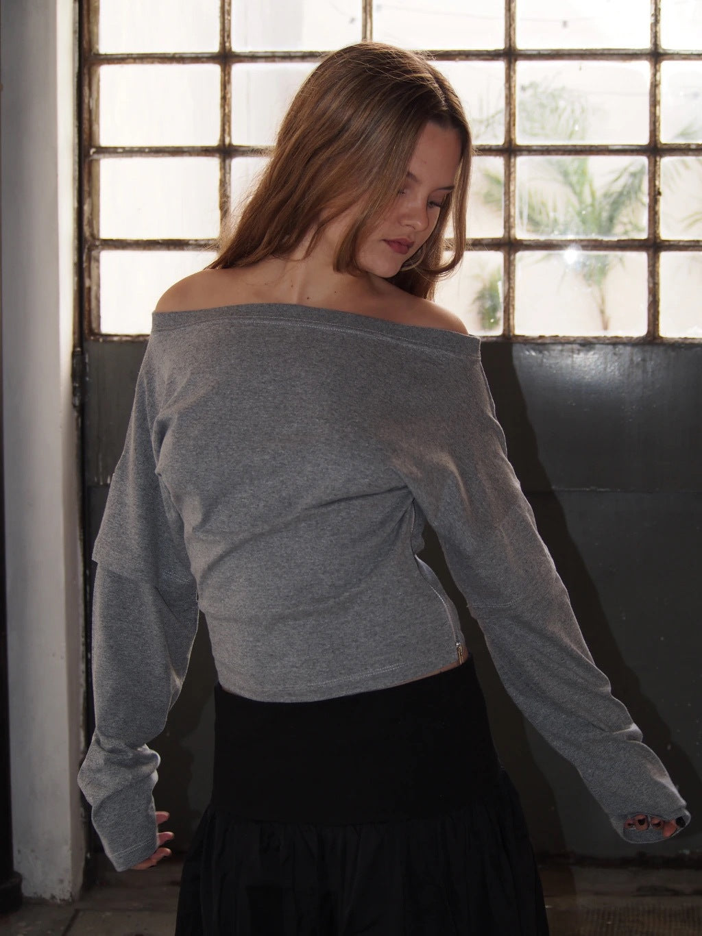 REMERA ONE ZIP - LONG SLEEVE - GREY