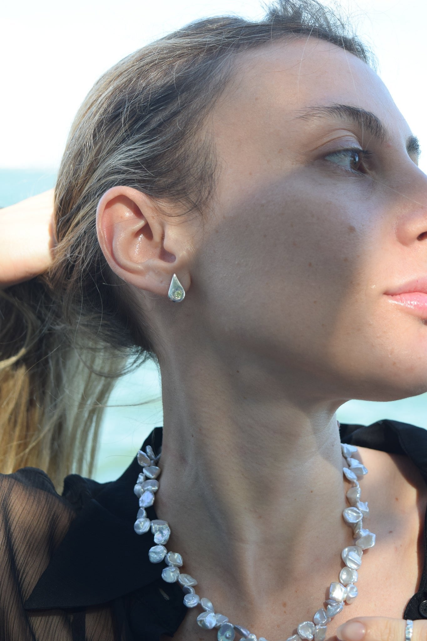 Spike Stone Earring