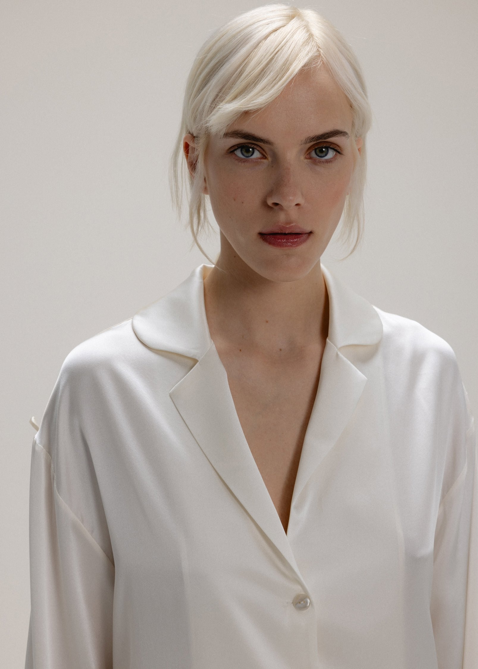 The Signature Silk Shirt in Milk White