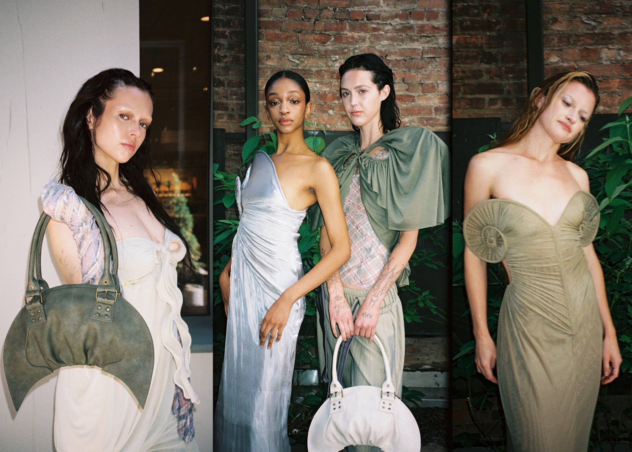 The Croissant Bag Matte Moss Grey