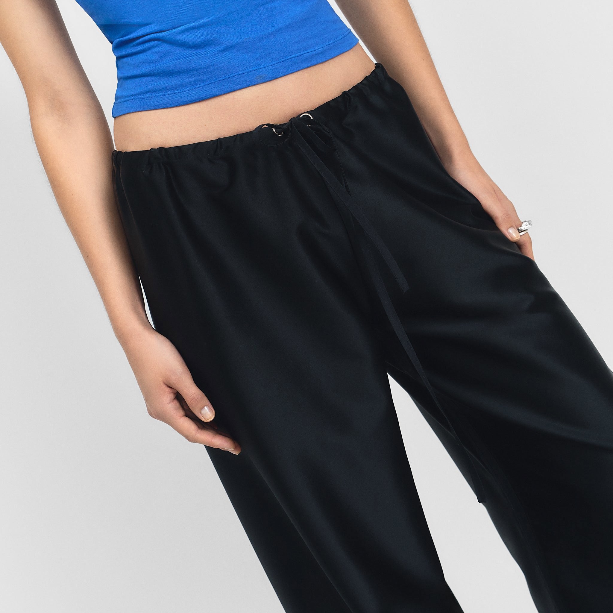 Lutheal Pants in Black Satin