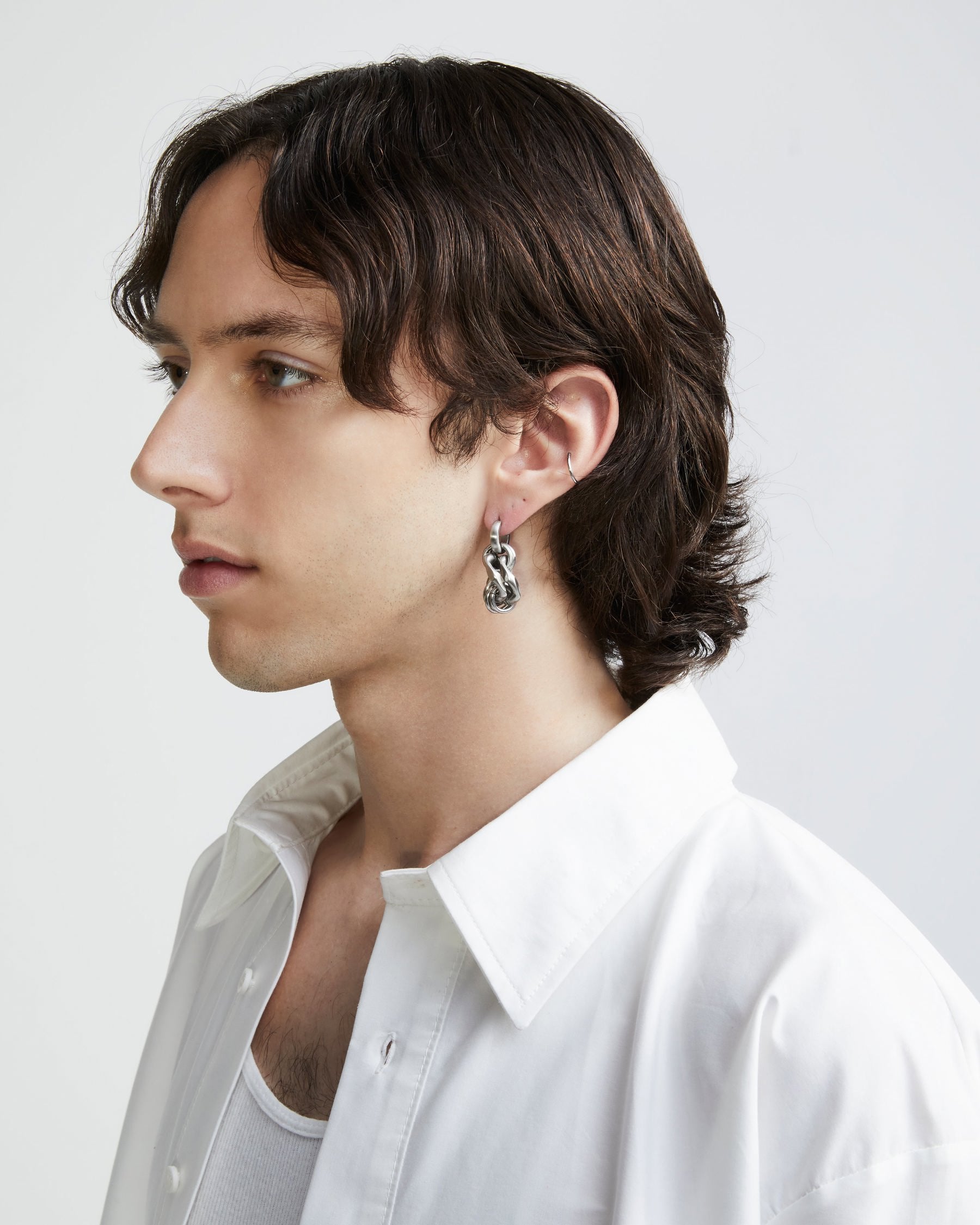 Curb Chain Pendant Earring