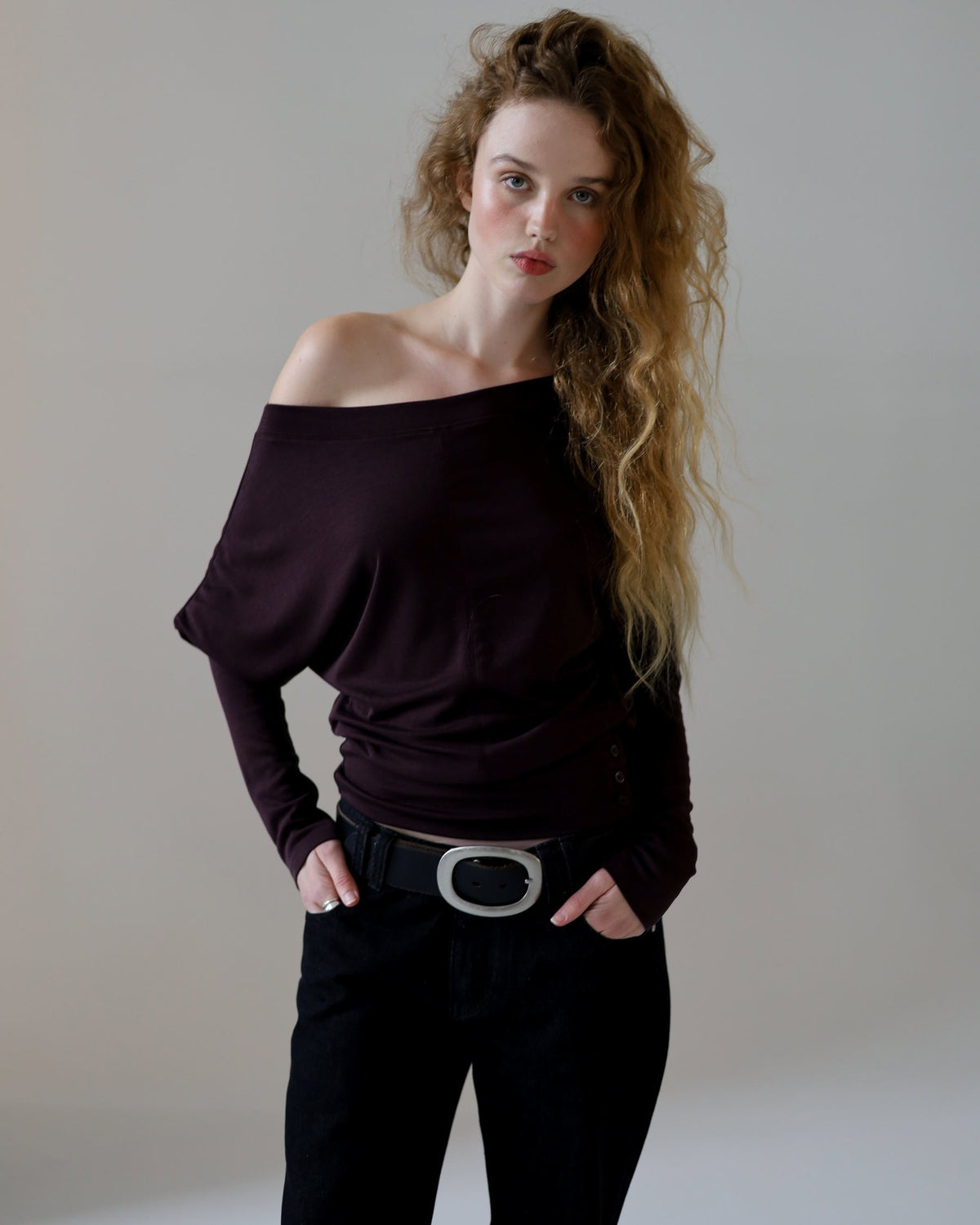 AURA top - plum