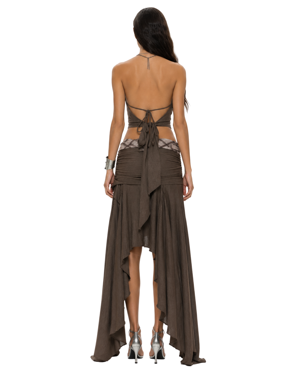 DRAM Asymmetrical Layered Skirt