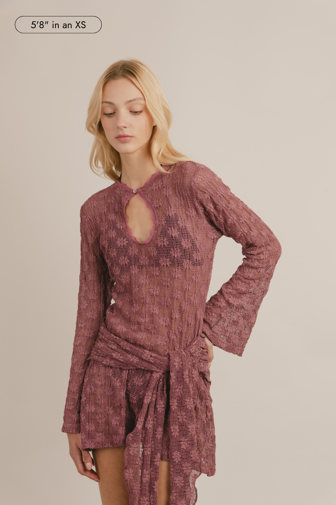 Brisa Keyhole Lace Mini Dress