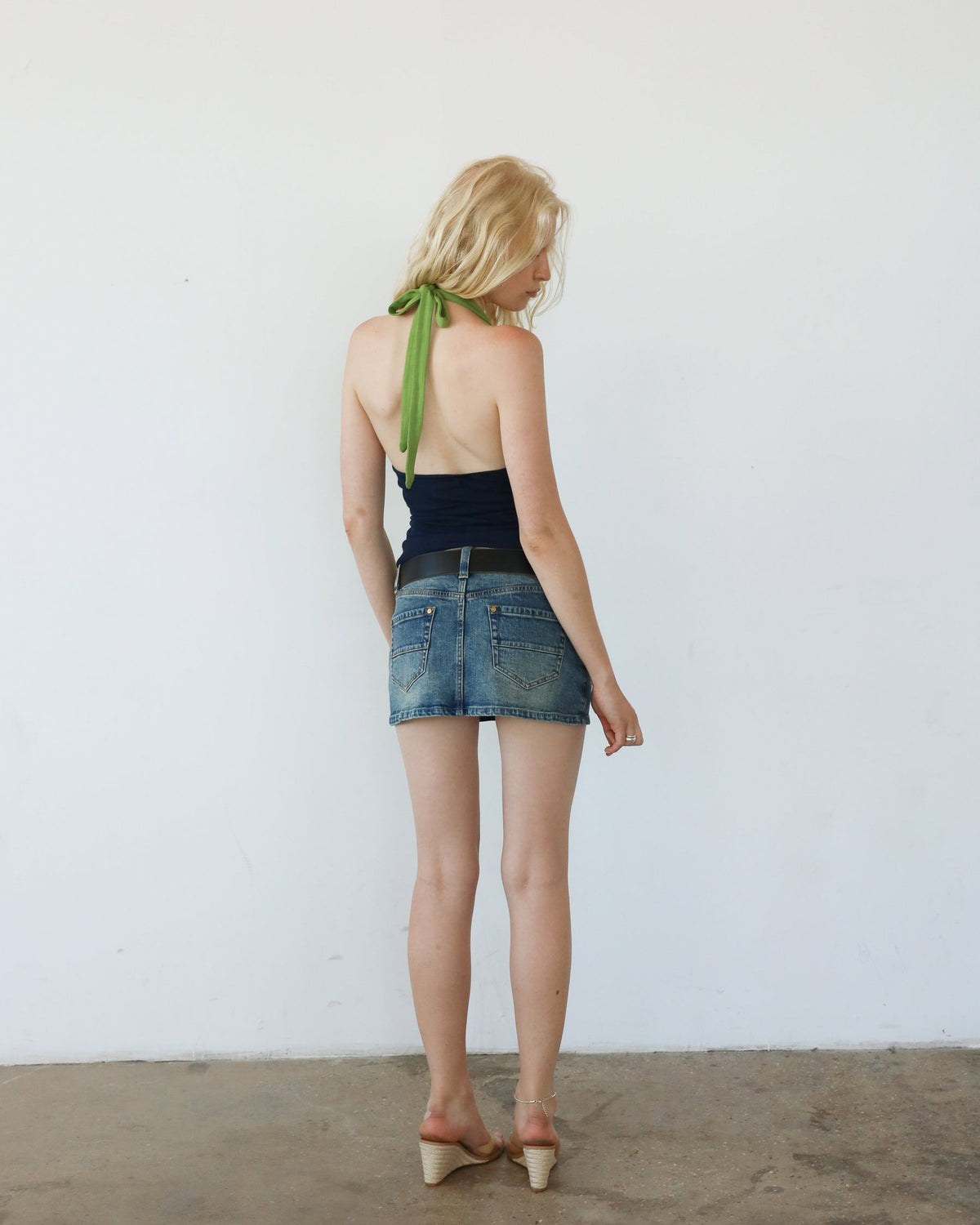 VERSO two tone halter top - green