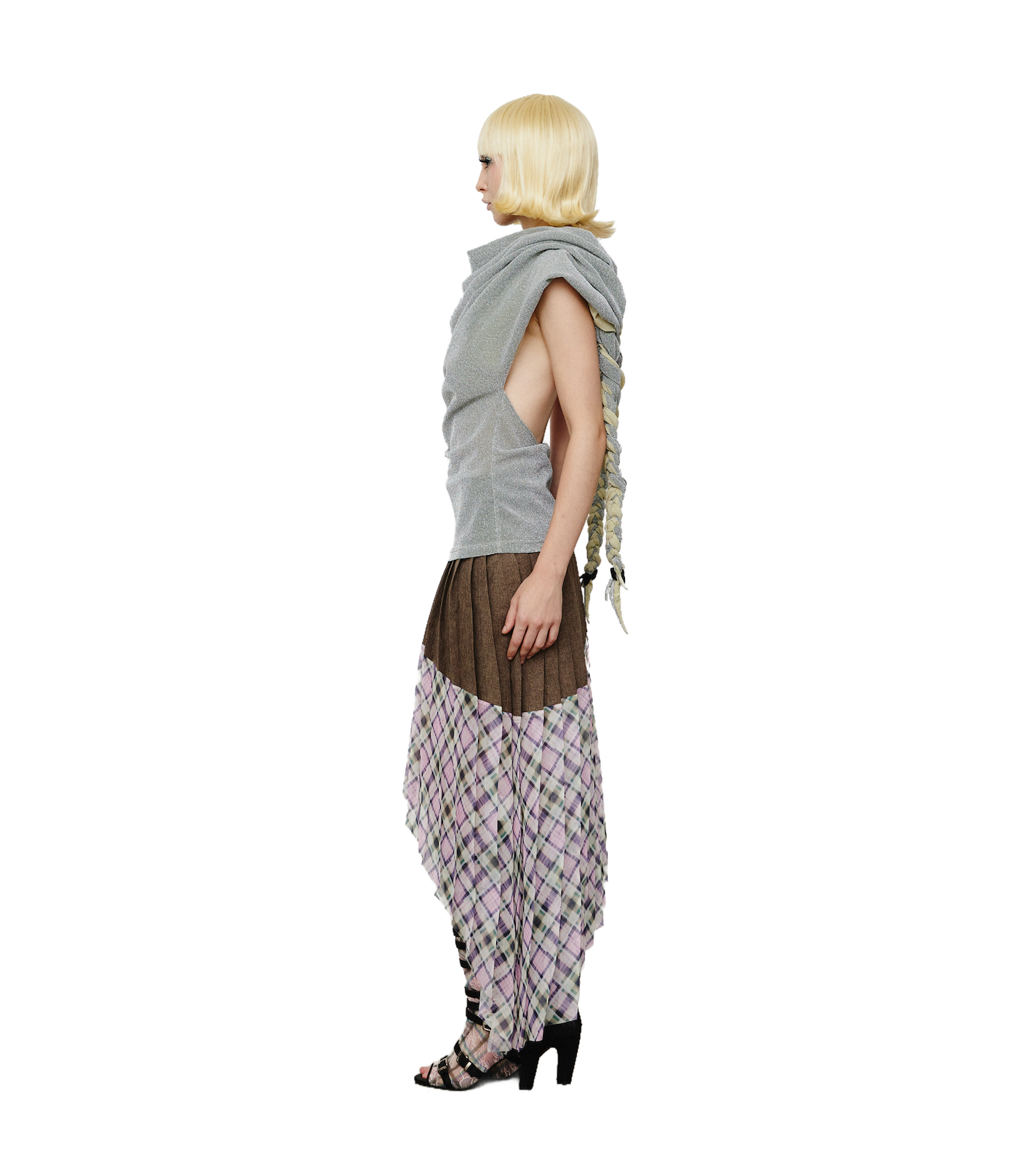 Open Back Braided Drap Top