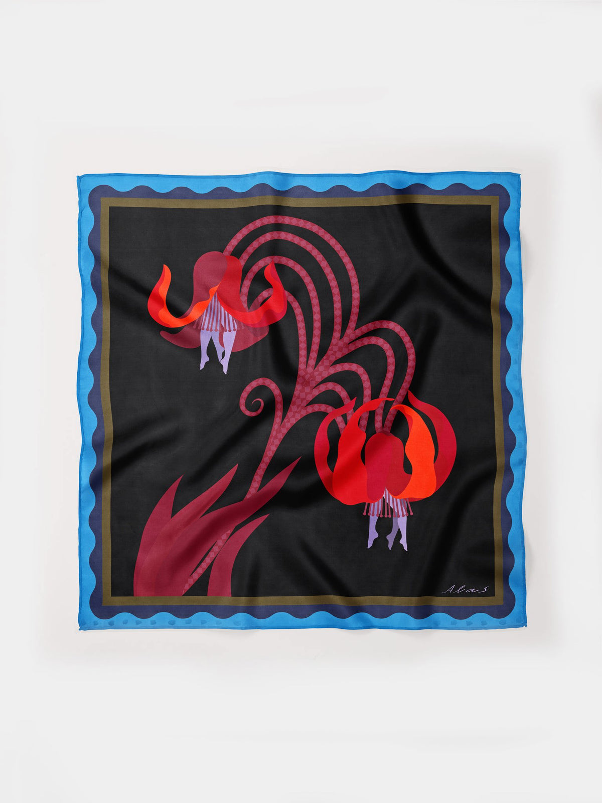 Medium Silk Scarf 'LATE BLOOMER'