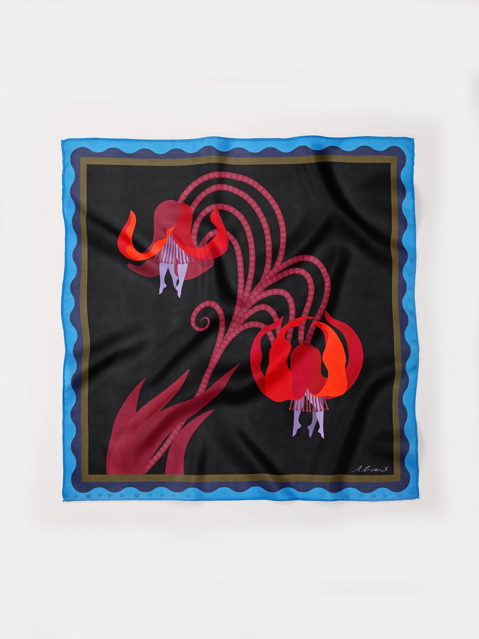 Medium Silk Scarf 'LATE BLOOMER'