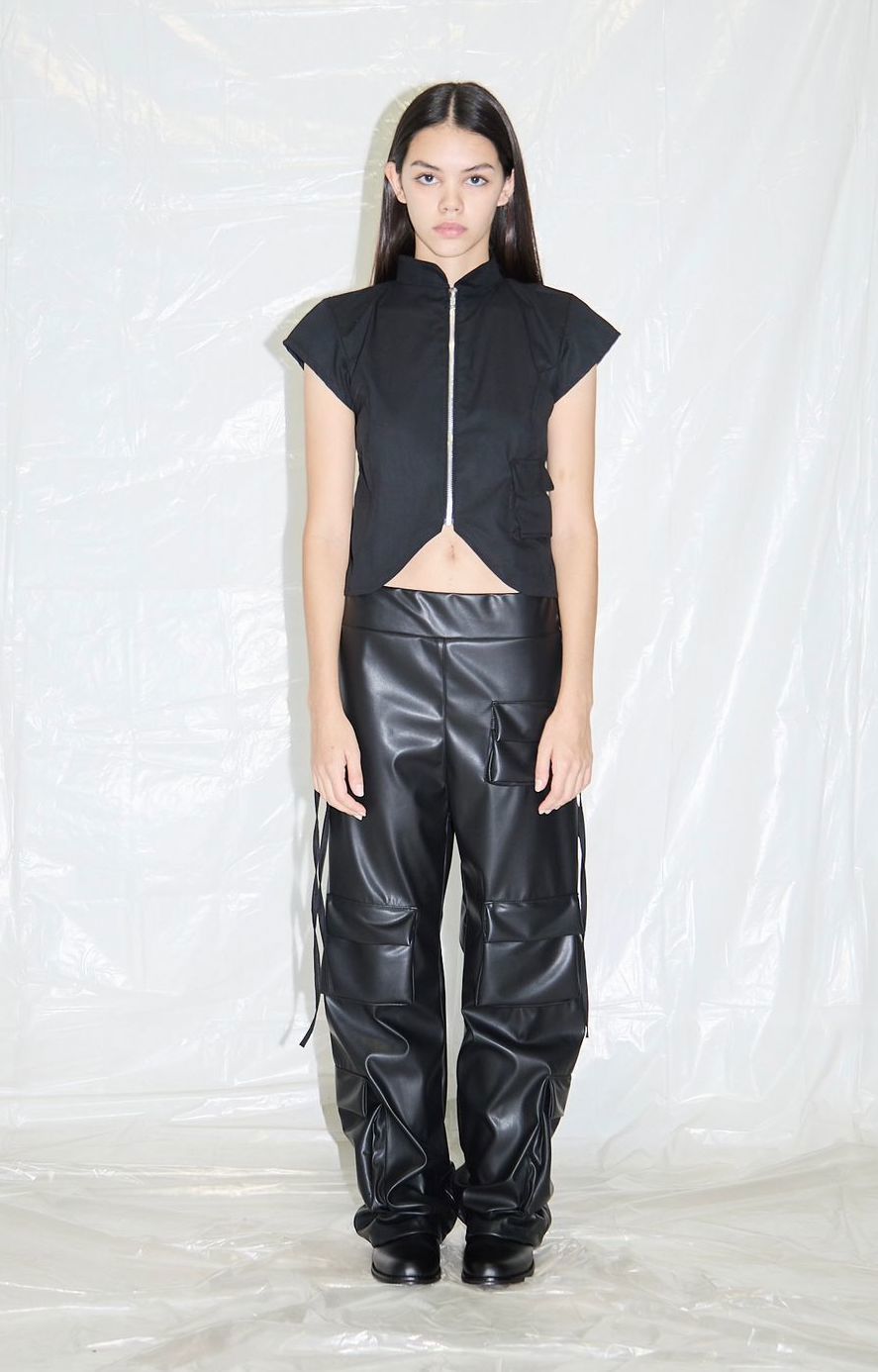 MULTI-POCKET ECO LEATHER PANT