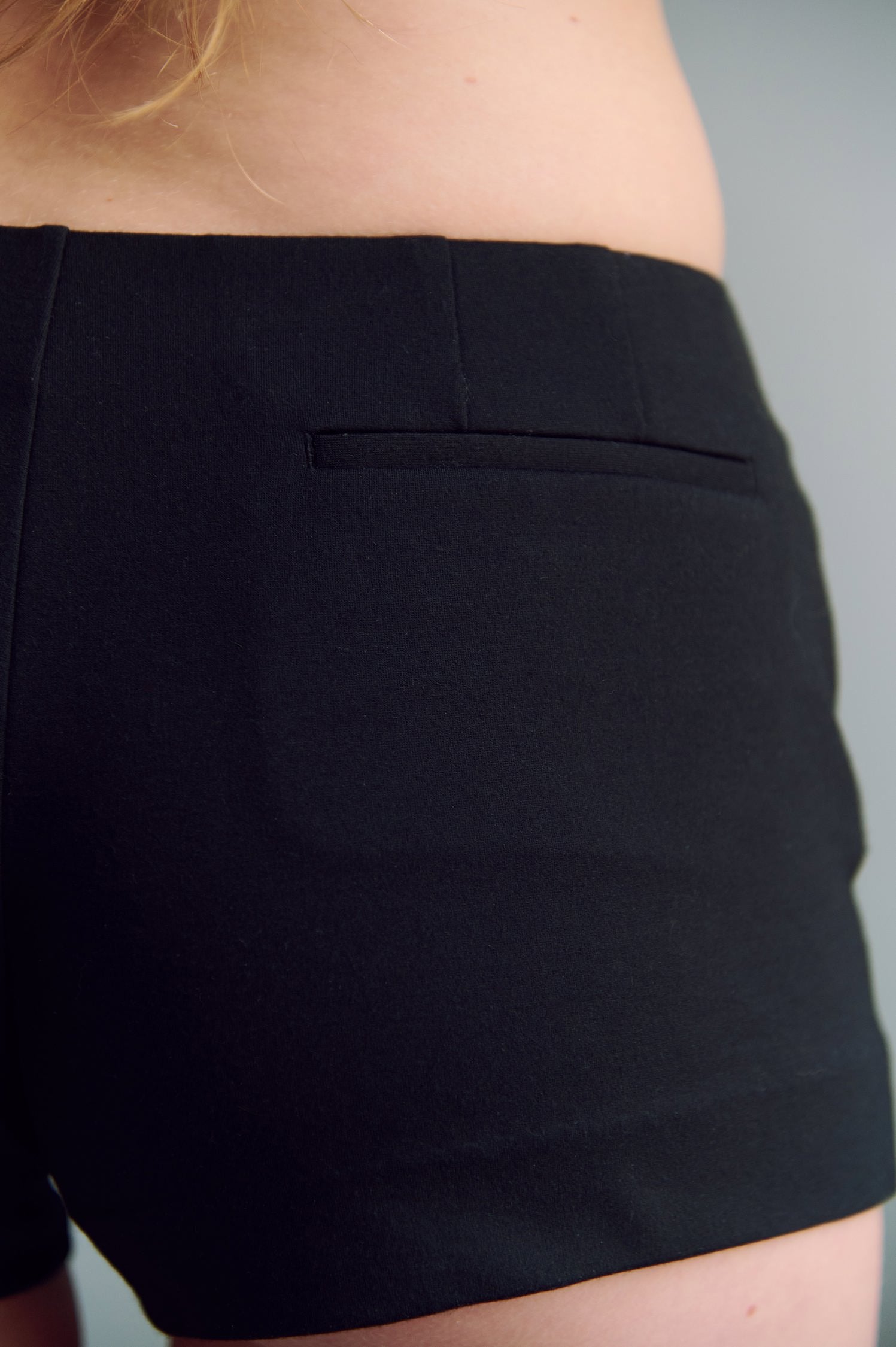 Low Rise Black Mini Shorts