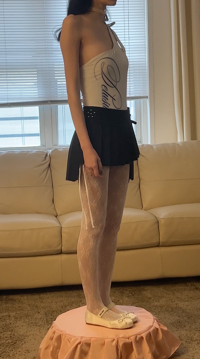 Wrap Tie Asymmetric Skirt in Navy