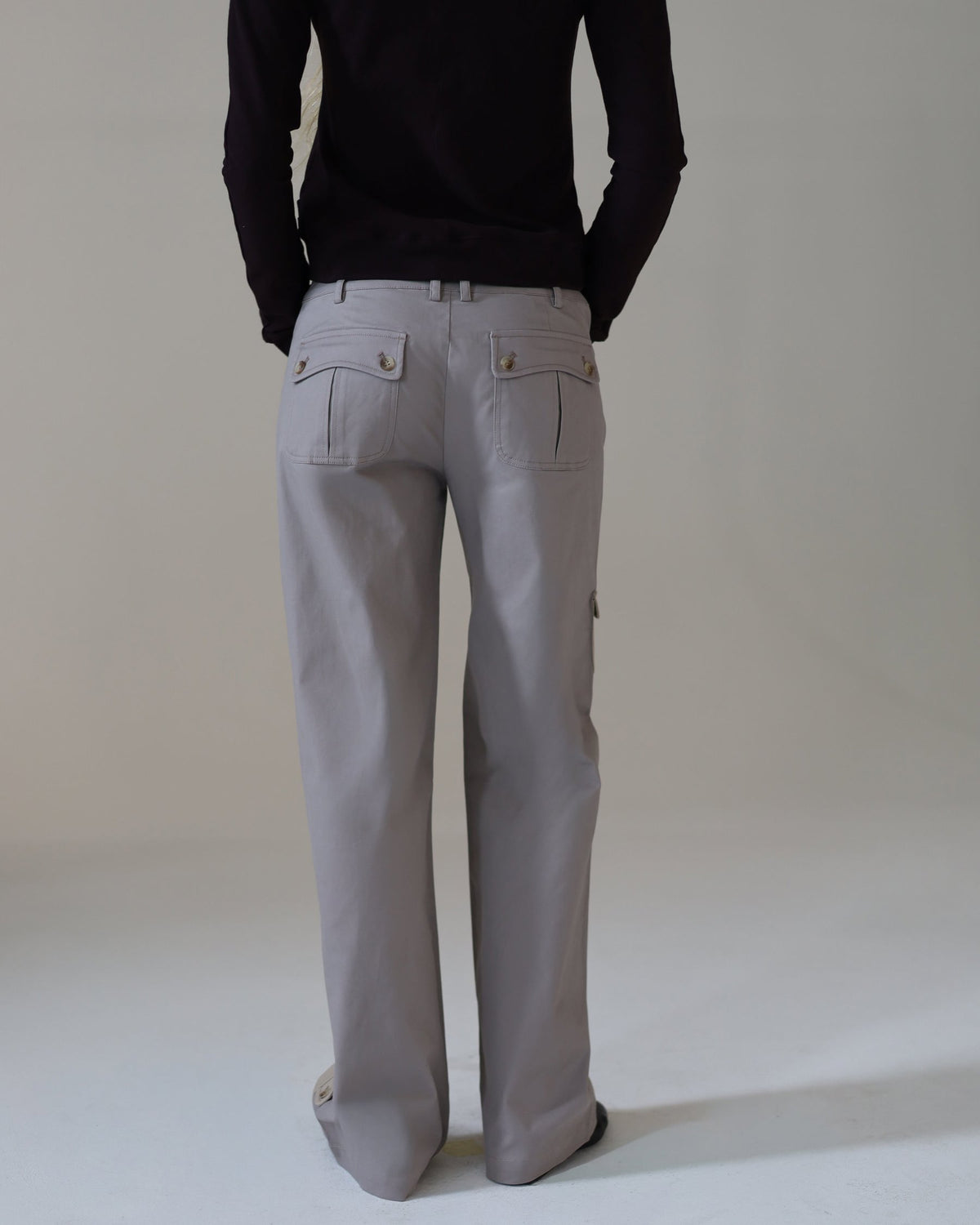 INES two tone cargo pants - light grey