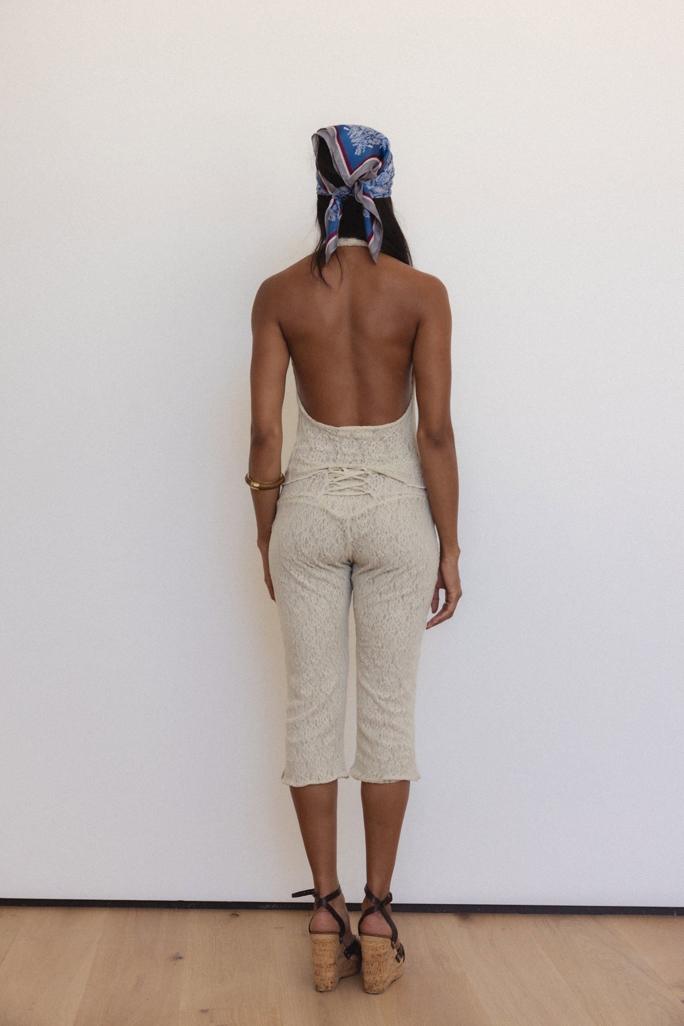 Psyche Top in Sandstone Lace