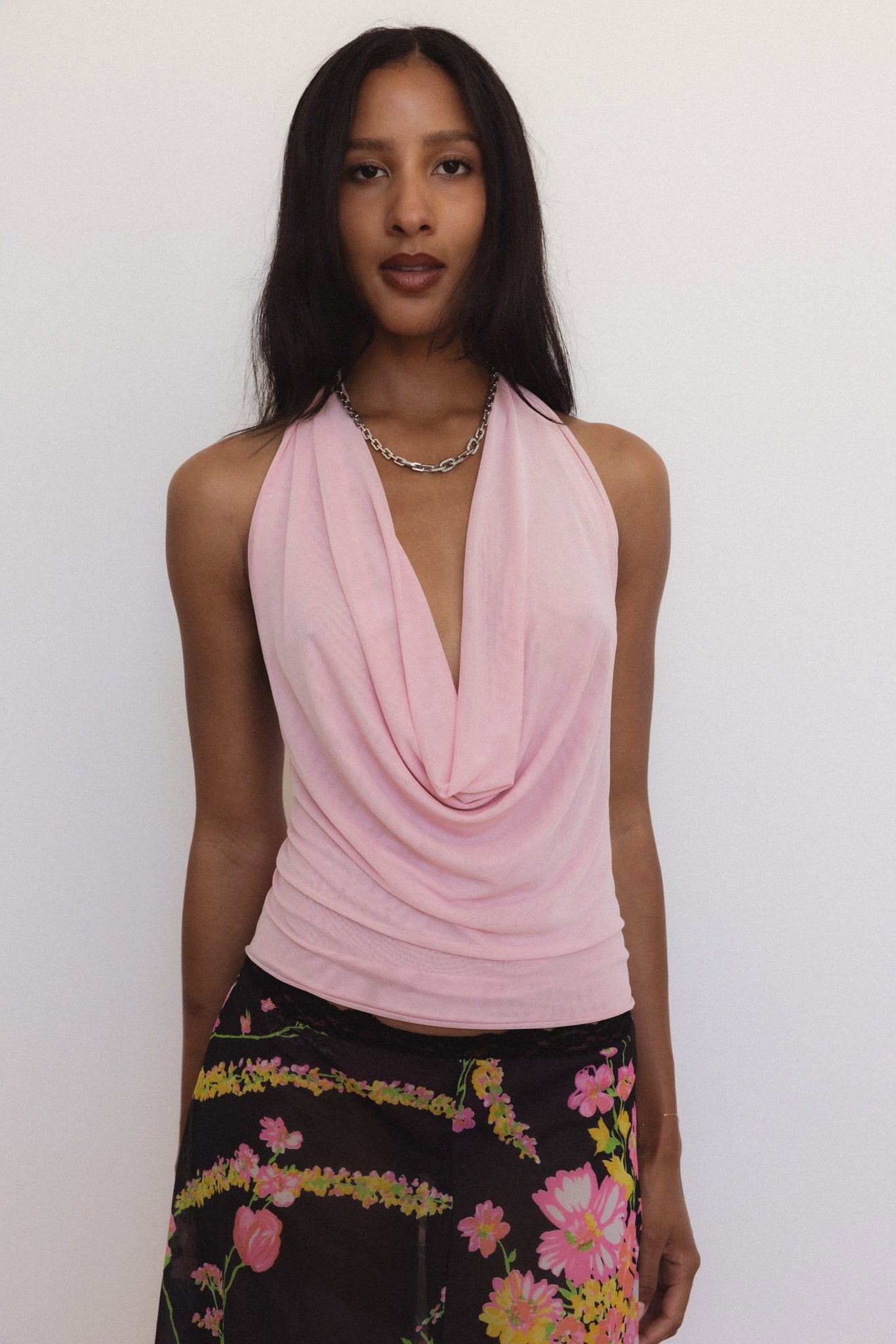 Psyche Top in Pink Mesh