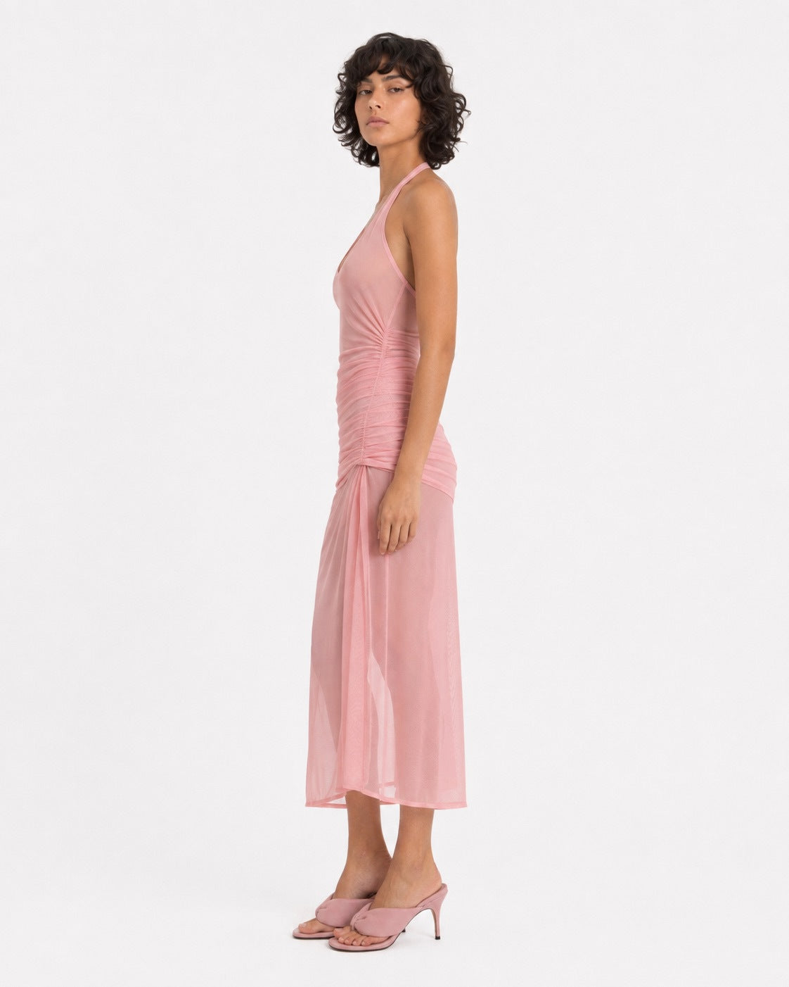 halter mesh dress