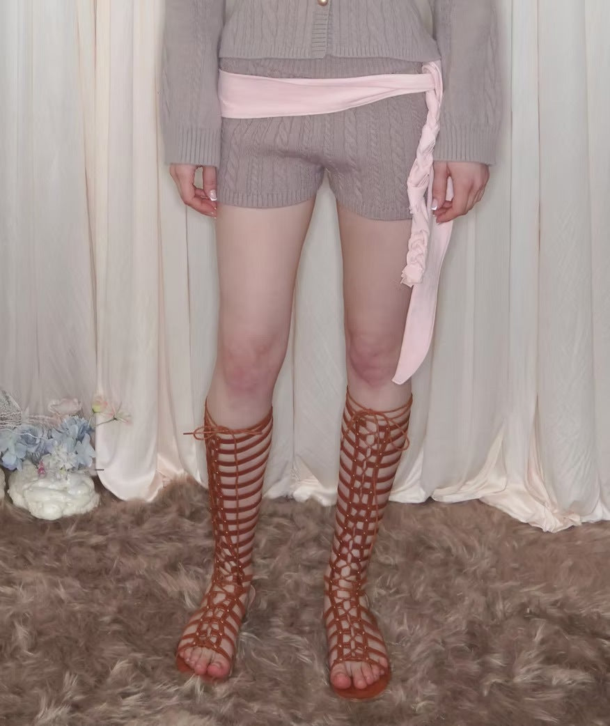 ARTEMIS MAUVE KNIT SHORTS