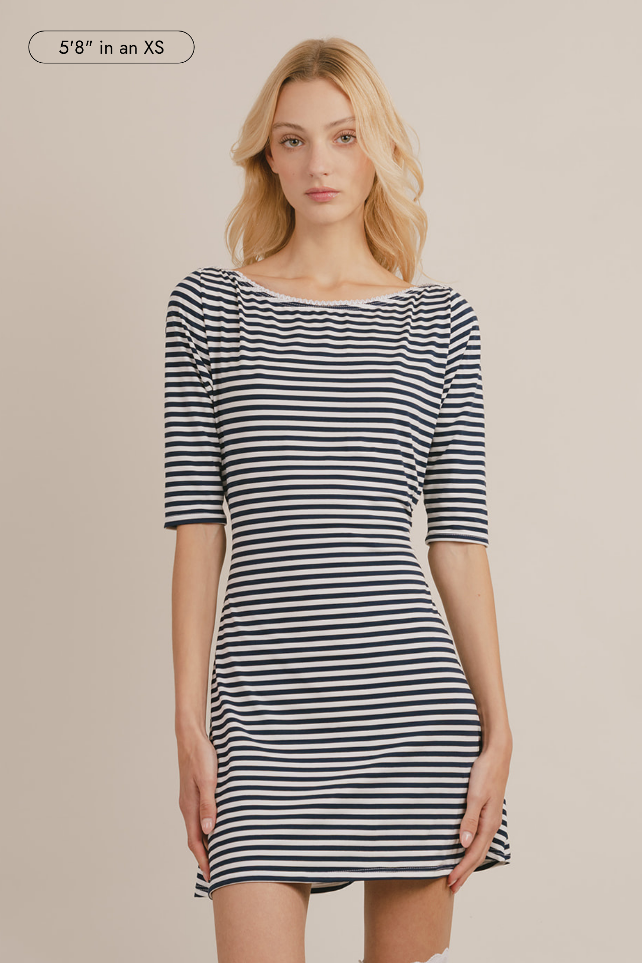 Jane 3/4 Sleeve Stripe Dress