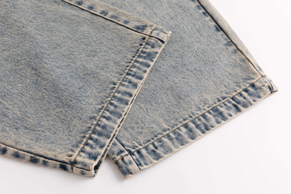 Yellow Blue Washout Swirl Jeans