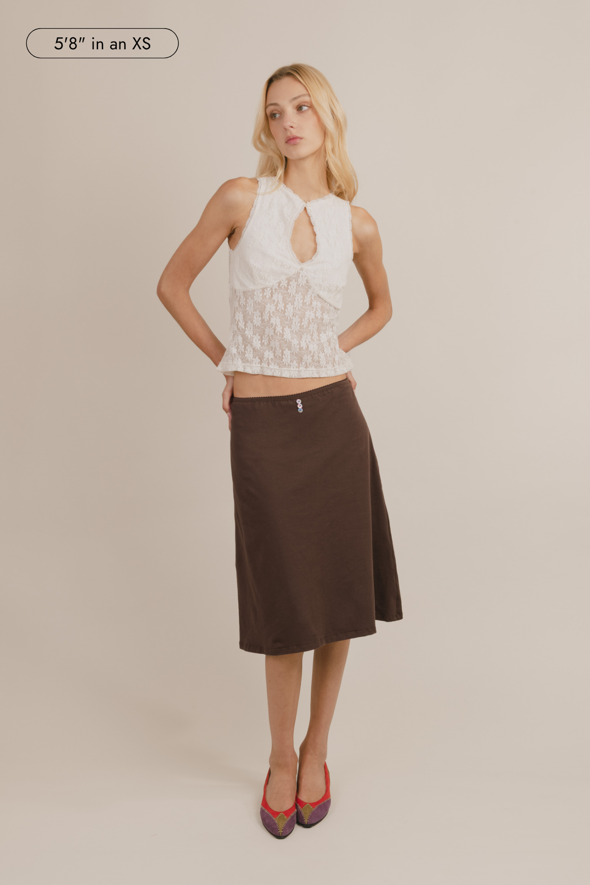 Fleur Lace Keyhole Top