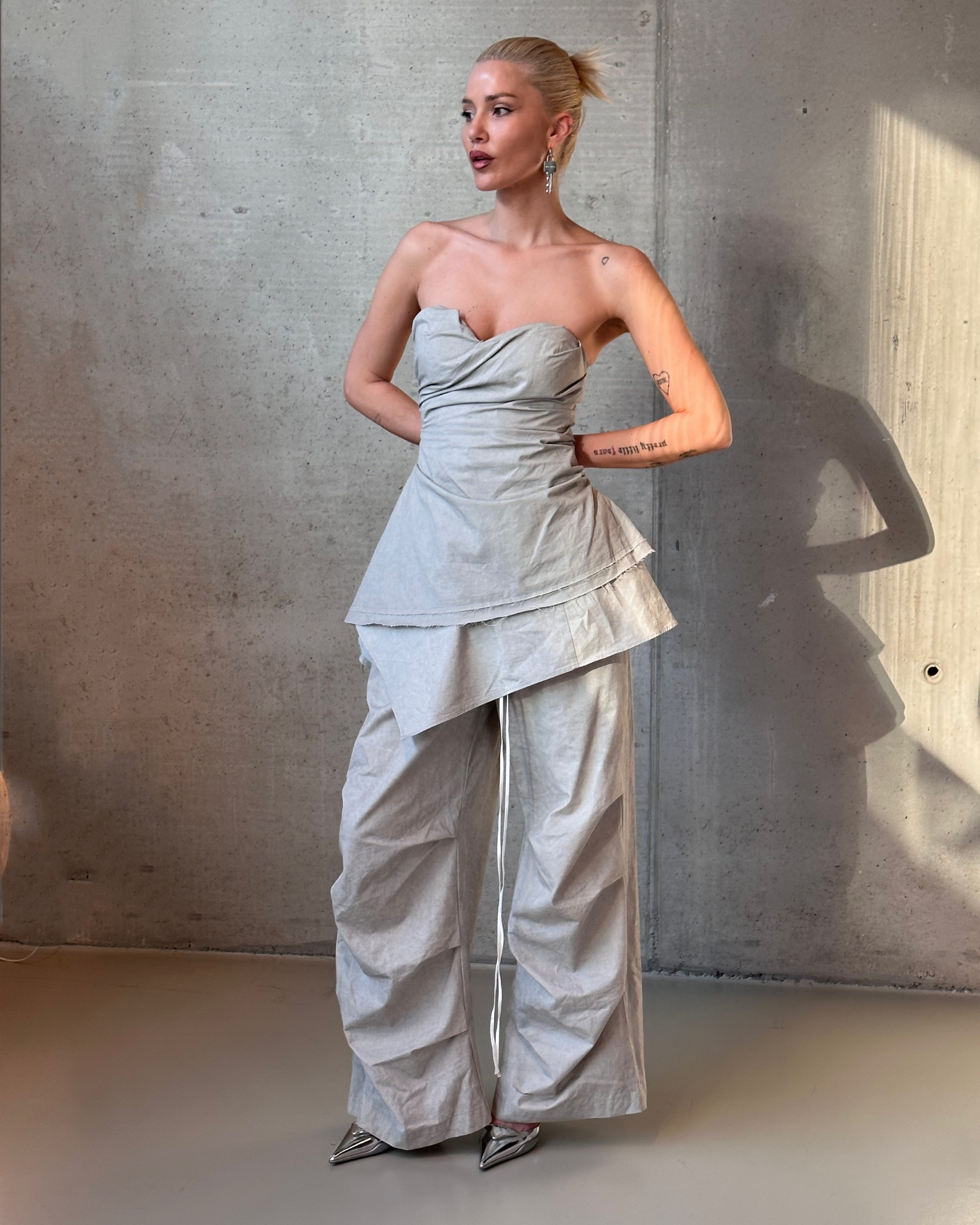 Soft Cement Oversized Pants