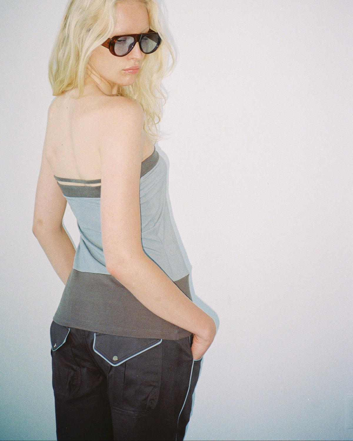 HORIZON tube top - blue